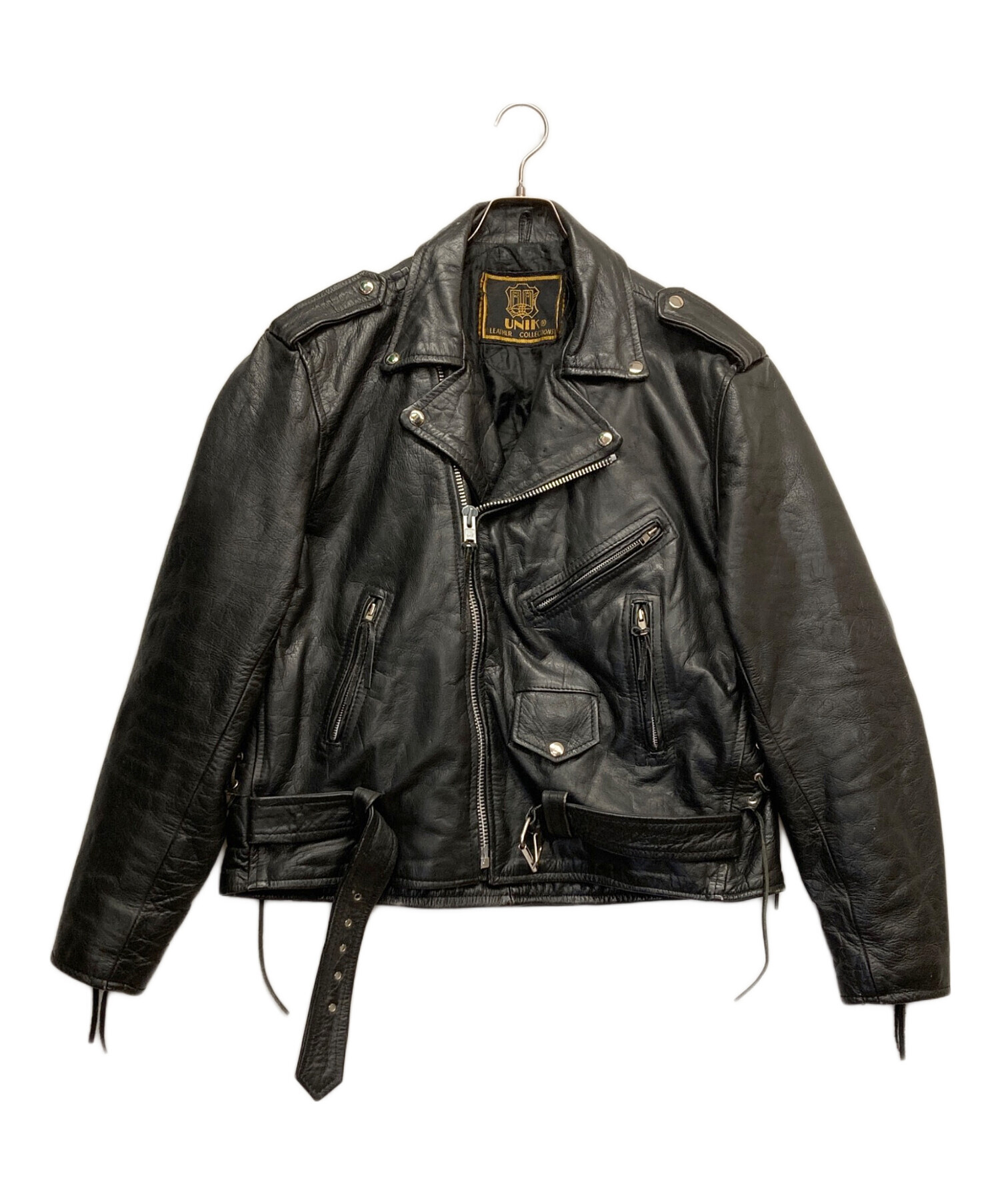 90s UNIK レザーダブルライダース 42 中古・古着通販】UNIK (ユニック) ダブルライダースジャケット
