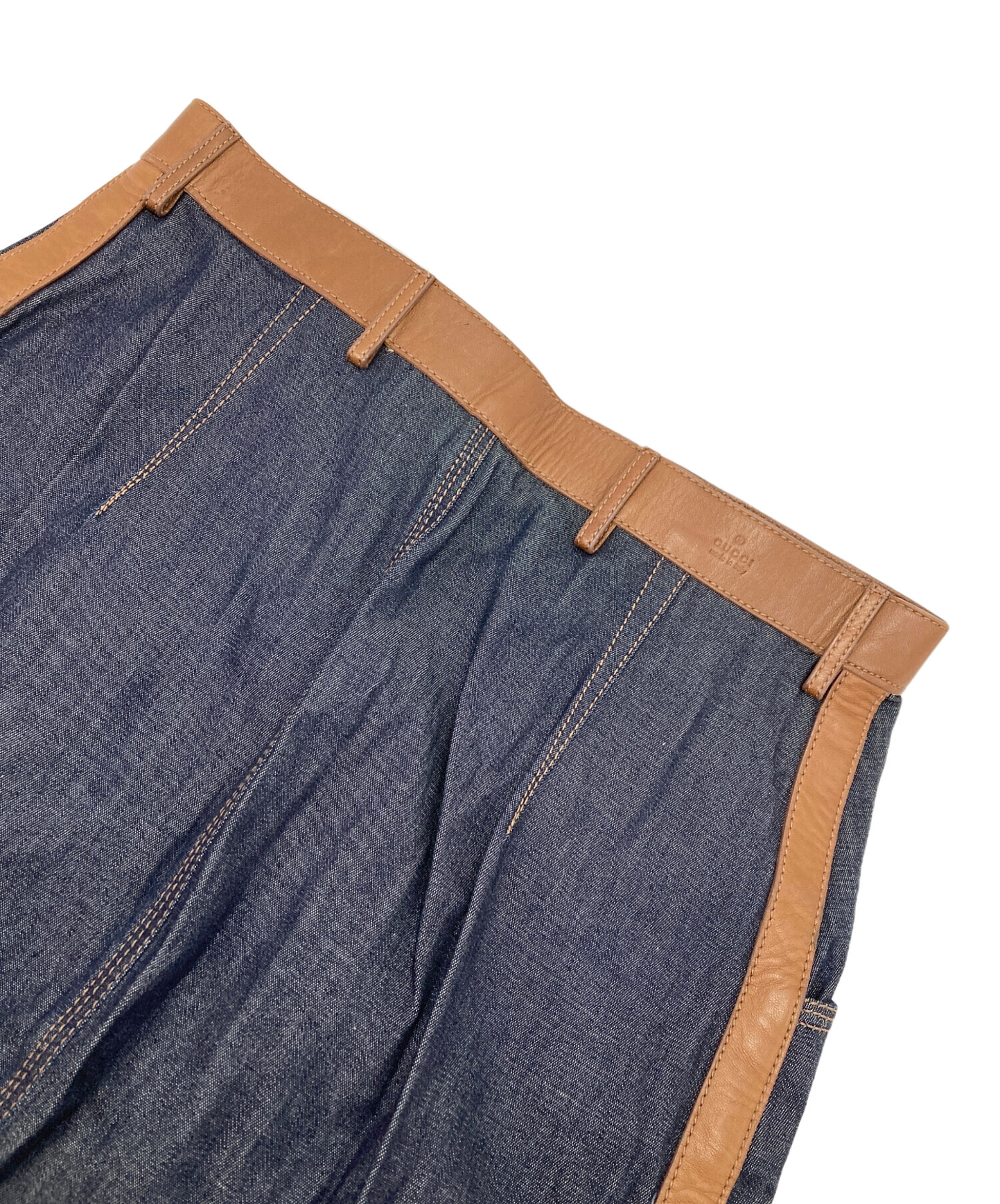 中古・古着通販】GUCCI (グッチ) デニムスカート ブルー サイズ:38