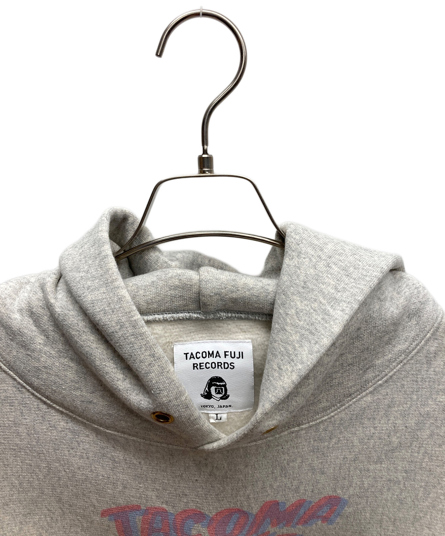 TACOMA FUJI グレー パーカーXLフロッキー 中古・古着通販】TACOMA FUJI RECORDS (タコマ フジ レコード) ロゴ