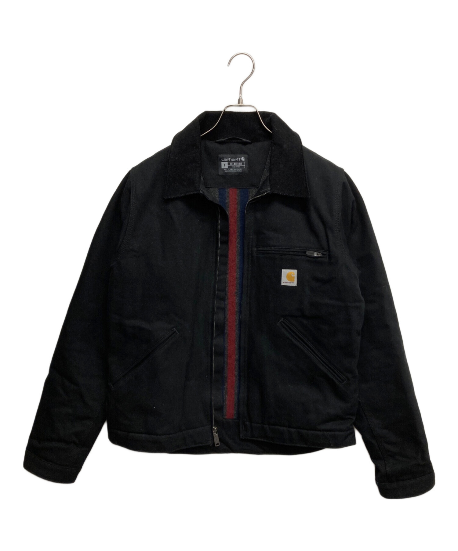 Carhartt デトロイトジャケット 企業ロゴ ブラック　古着 中古・古着通販】CarHartt (カーハート) 裏ブランケットデトロイト