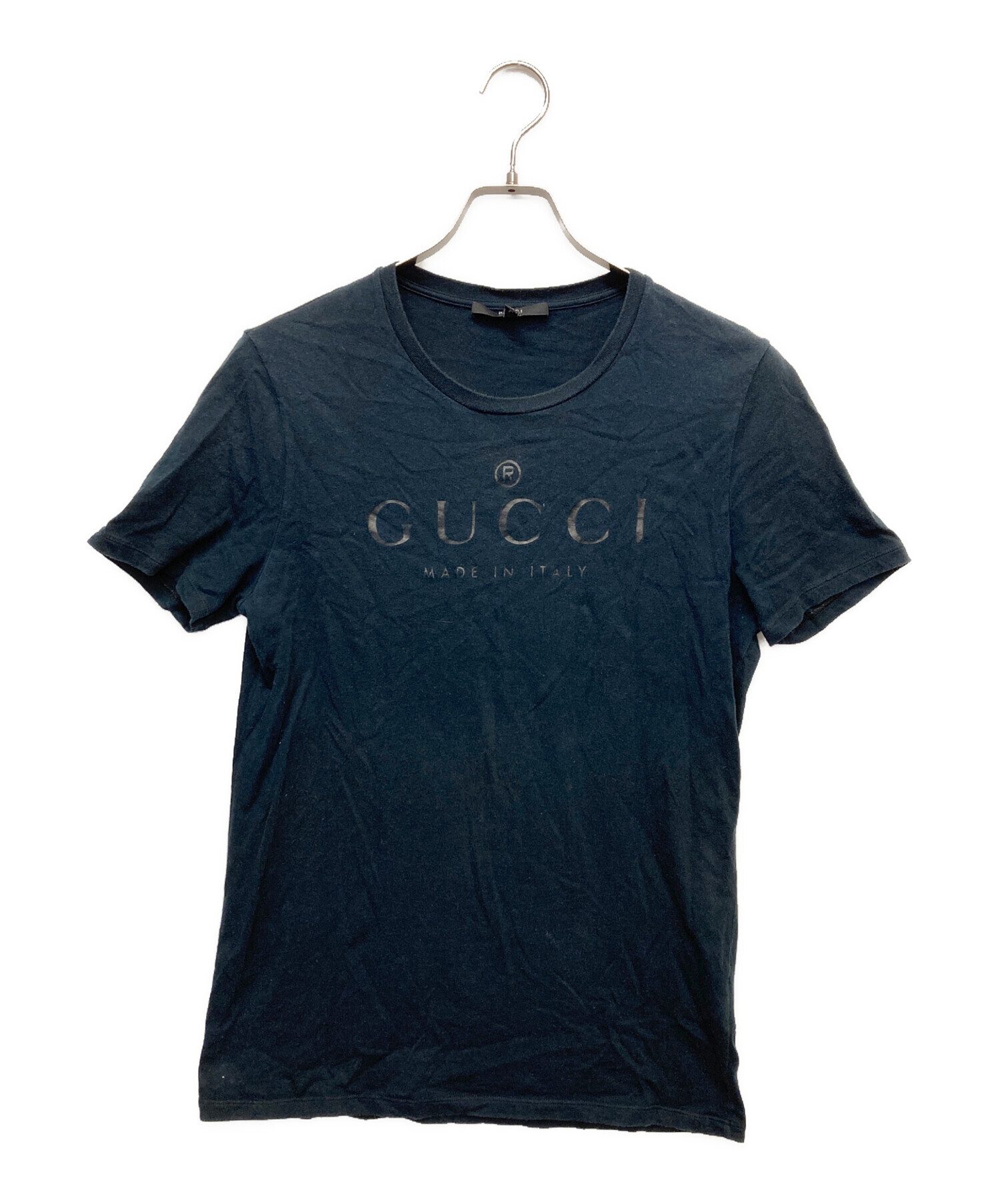 中古・古着通販】GUCCI (グッチ) ロゴプリントTシャツ ブラック サイズ 