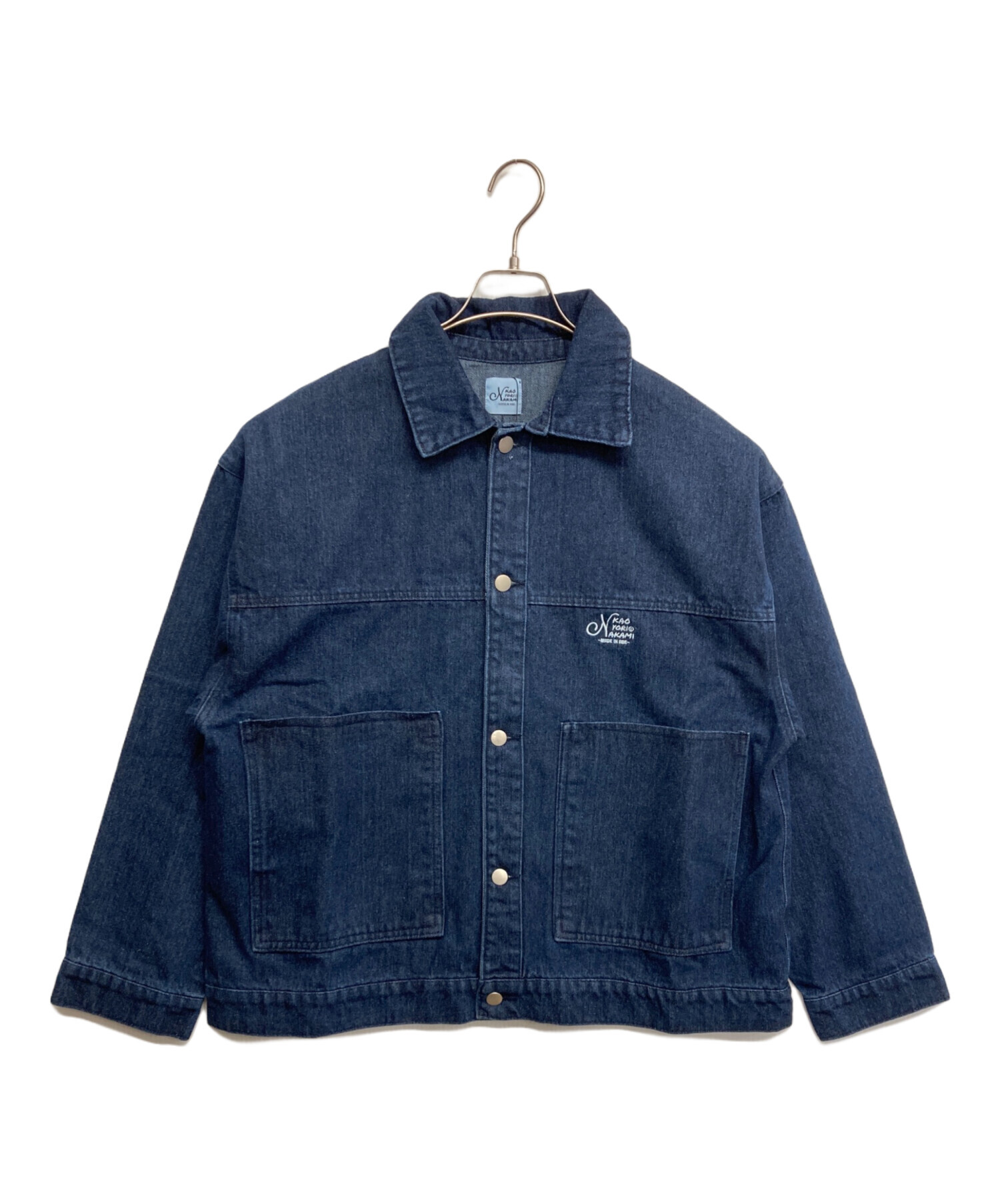 【一回着用・極美品】NOREMID デニムジャケット バック刺繍 濃紺 Mサイズ 中古・古着通販】KAOYORINAKAMI (カオヨリナカミ) ロゴ刺繍デニム
