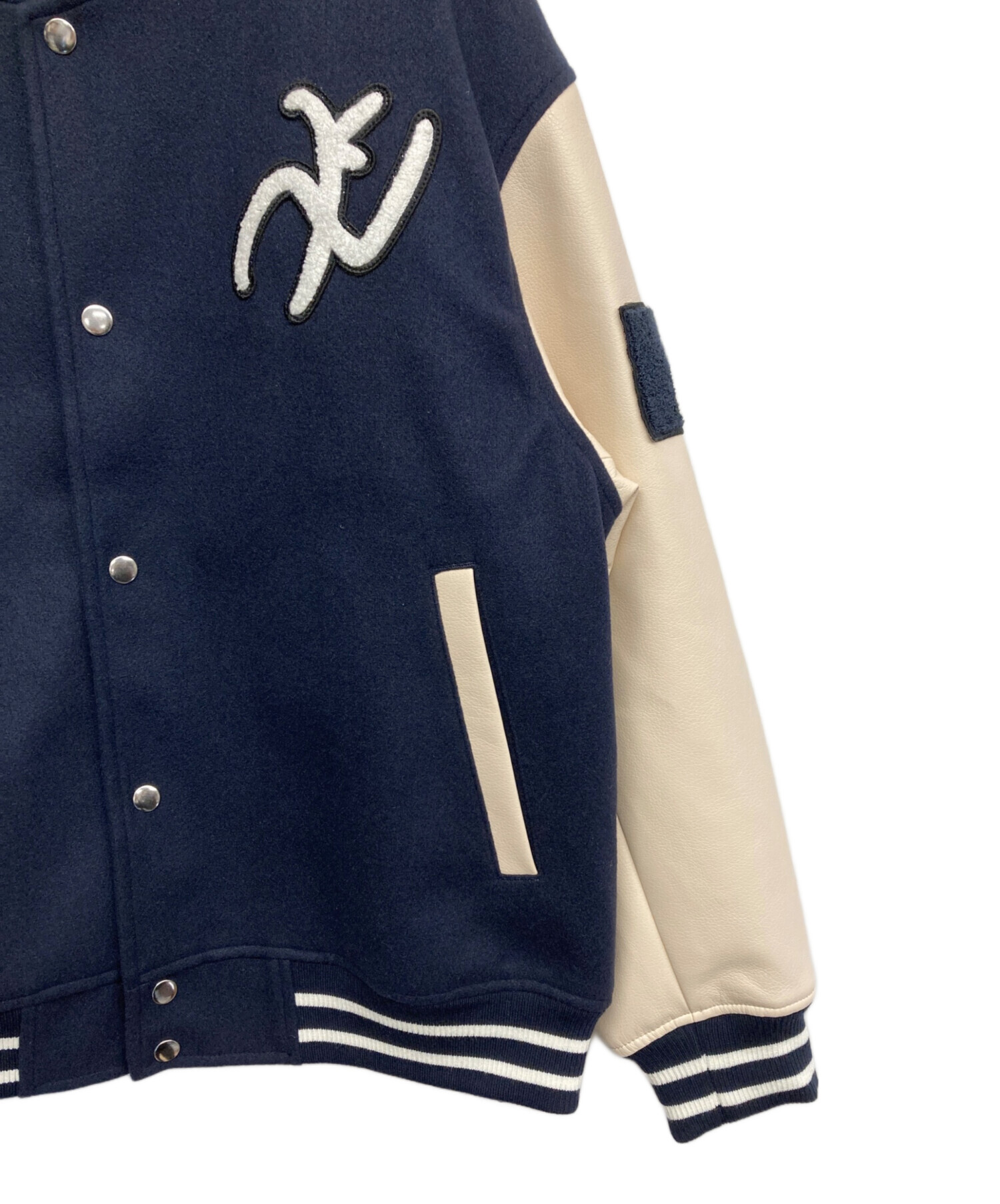 中古・古着通販】KAOYORINAKAMI (カオヨリナカミ) スタジャン ネイビー