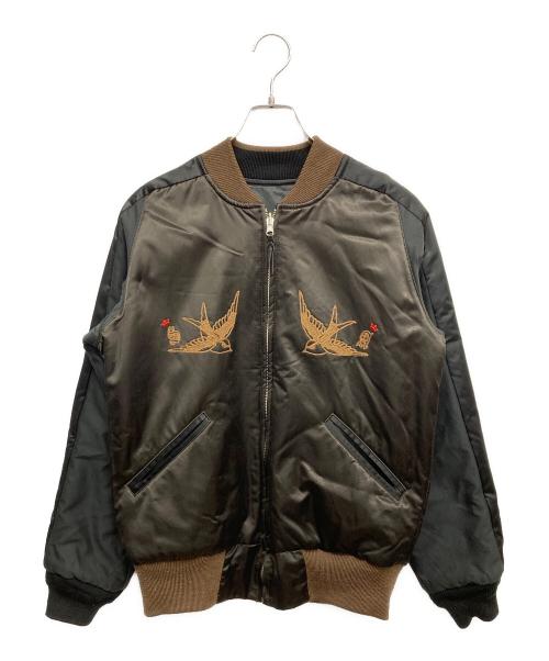 SKULL JEANS リバーシブルスカジャン ボンバージャケット38 スカル 中古・古着通販】SKULL JEANS (スカルジーンズ) スカジャン ブラック