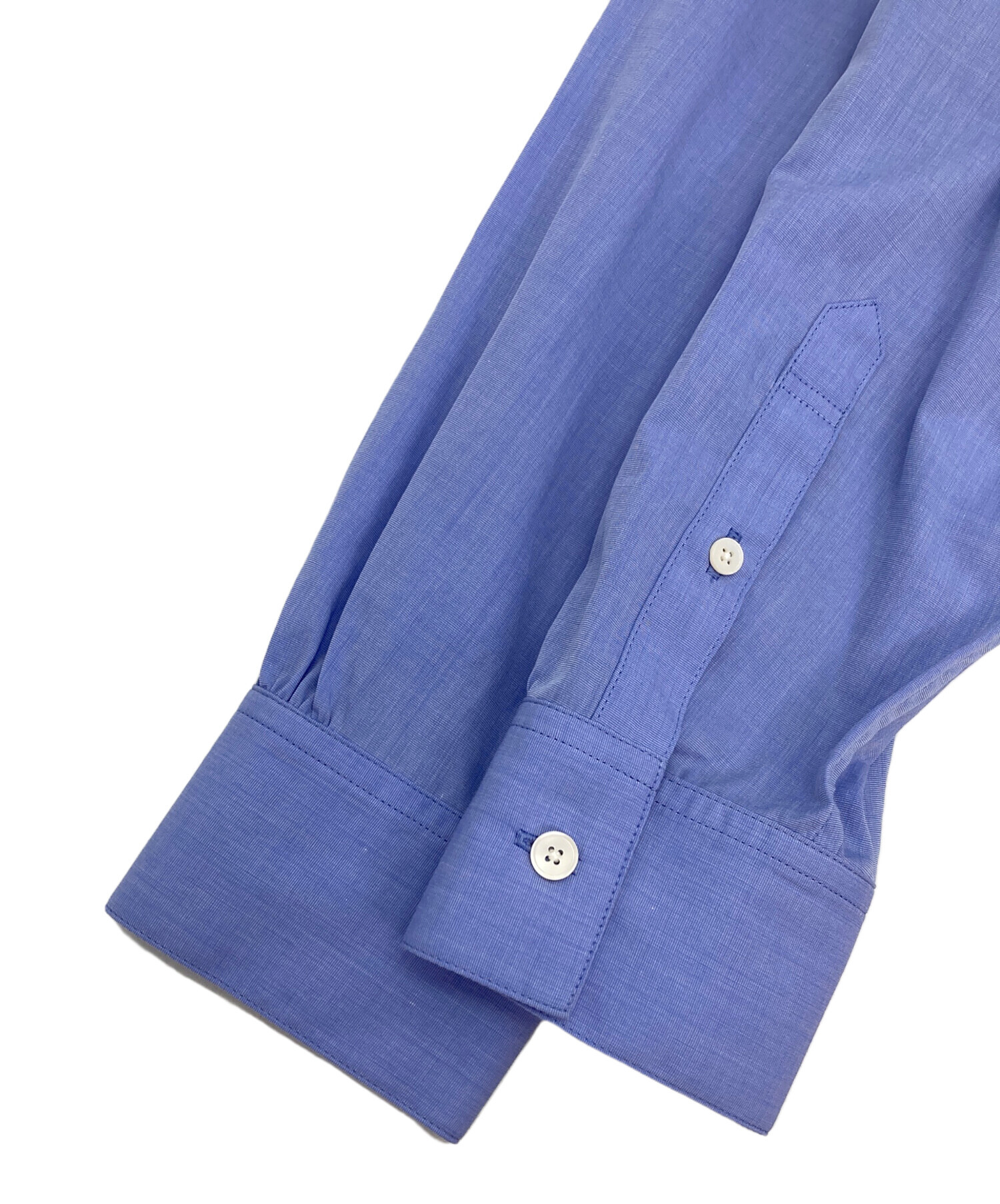 MACPHEE マカフィー シャツ ブルー系 サイズ:36(9号) | 24春夏 イージーケア スタンドカラー チュニック シャツ / ブラウス | ロング丈 長袖 ストライプ コットン | 日本製 | トップス【レディース】【中古】 中古・古着通販】MACPHEE (マカフィー) コットンブロード オーバー