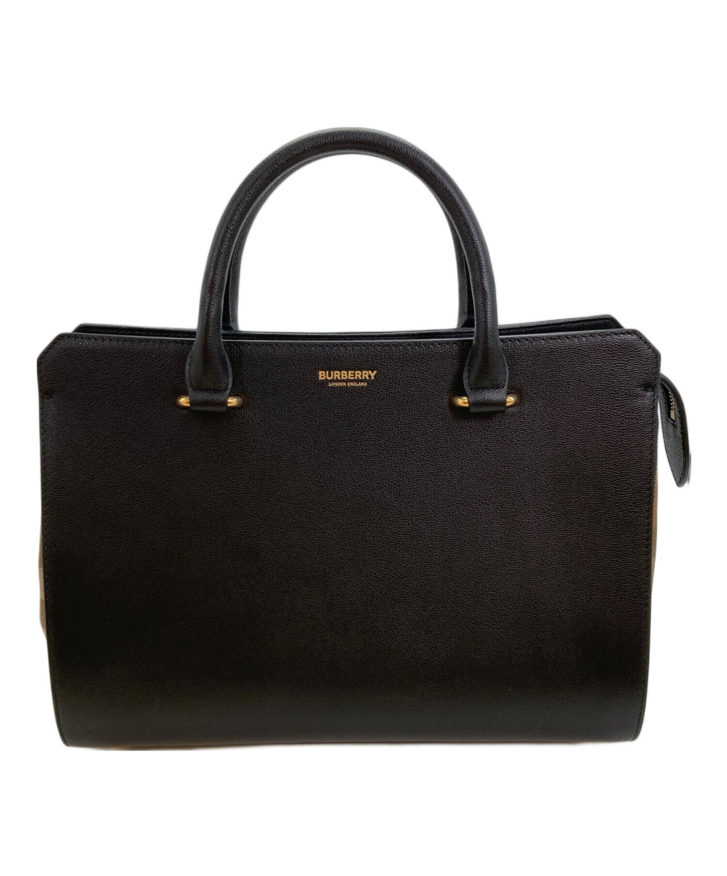 BURBERRY バーバリー 2Way ショルダーバッグ レザー ブラック レディース/352937【中古】 BURBERRY - BURBERRY バーバリー 2Way ショルダーバッグ レザー
