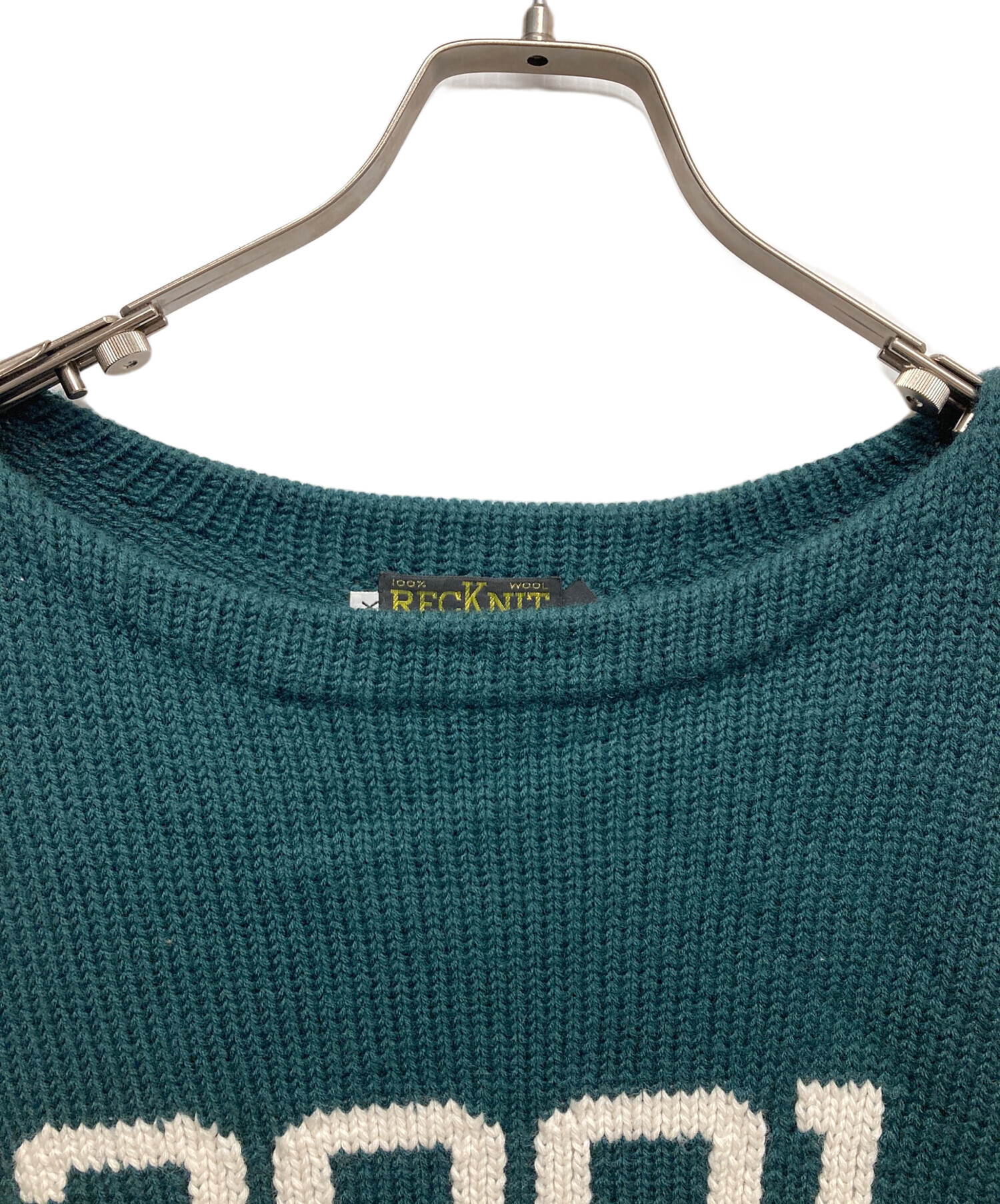 中古・古着通販】RECKNIT (レックニット) レタードニット グリーン