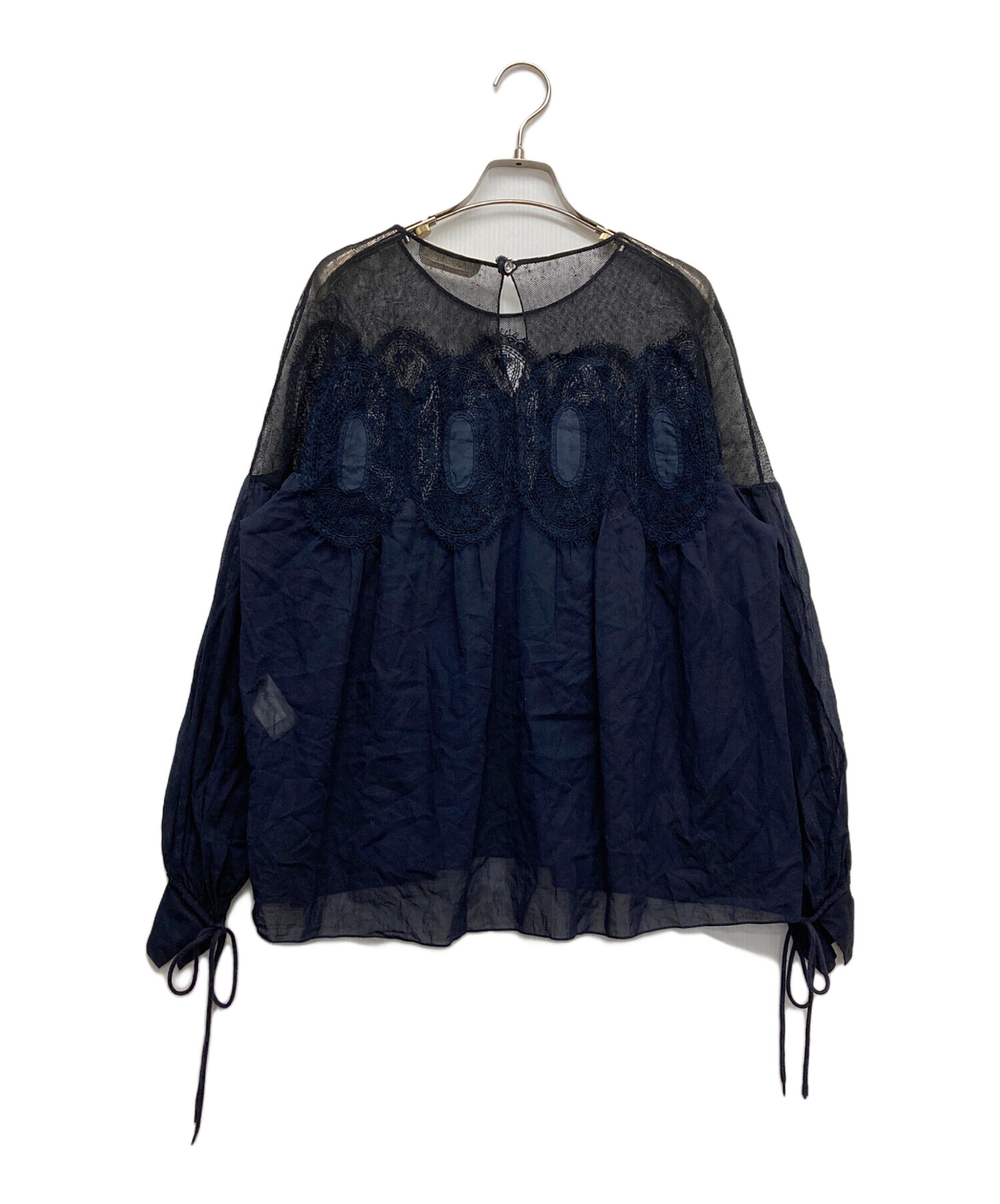 中古・古着通販】Chloe (クロエ) メダリオンブラウス ネイビー サイズ