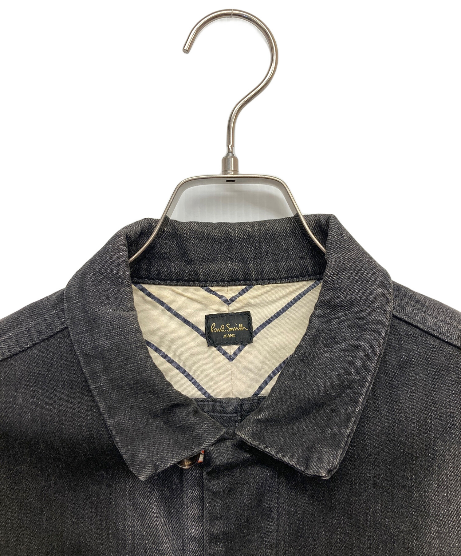 美品 ポールスミス カウレザー トラッカージャケット 内総柄 Lサイズ 黒 中古・古着通販】Paul Smith JEANS (ポールスミス ジーンズ) デニム