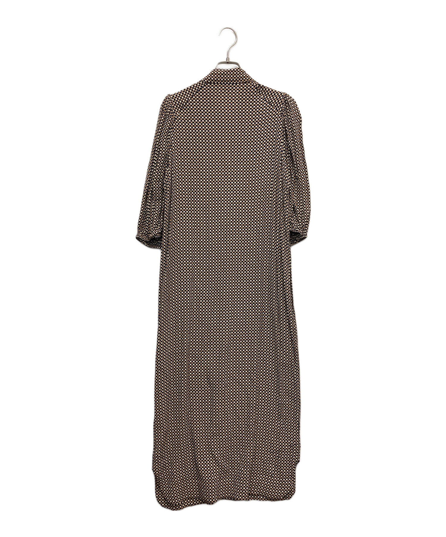中古・古着通販】Ganni (ガニー) ブラウスワンピース ブラウン サイズ 