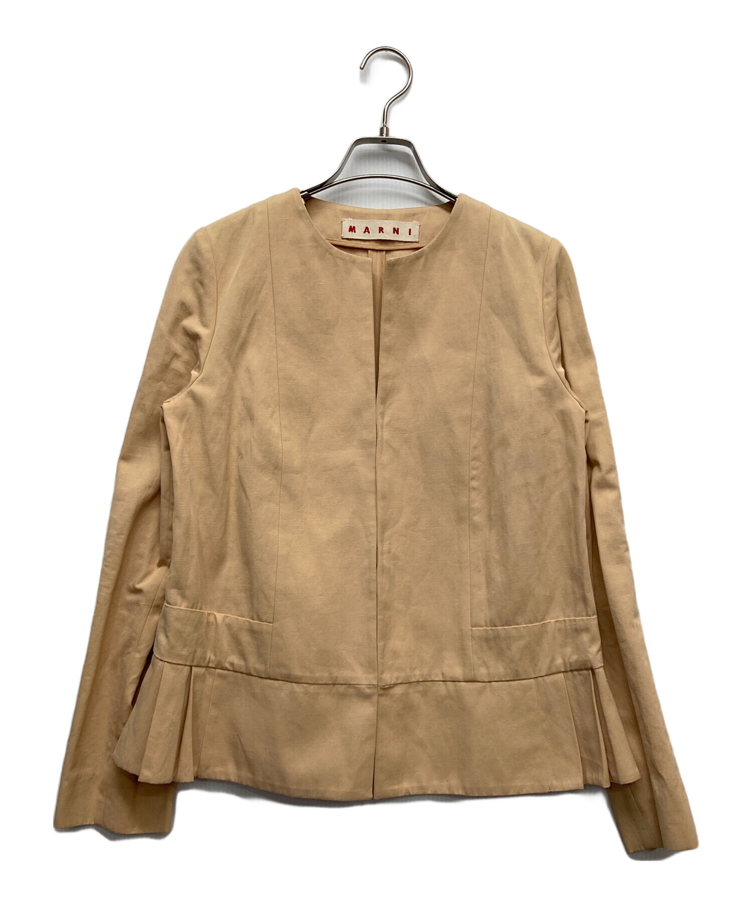 中古・古着通販】MARNI (マルニ) ノーカラージャケット イエロー 
