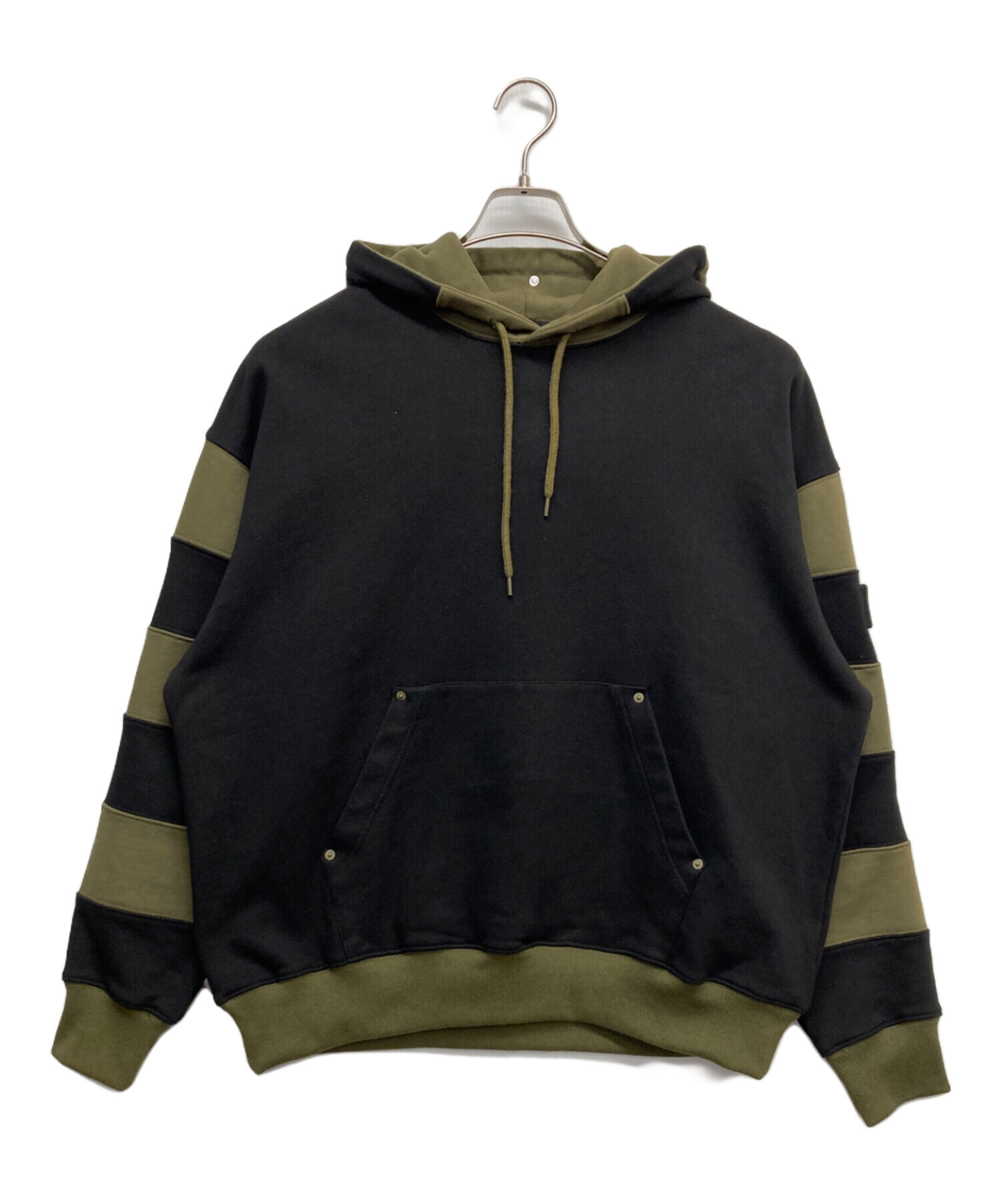中古・古着通販】PHINGERIN (フィンガリン) BORDER PATCH HOODIE 