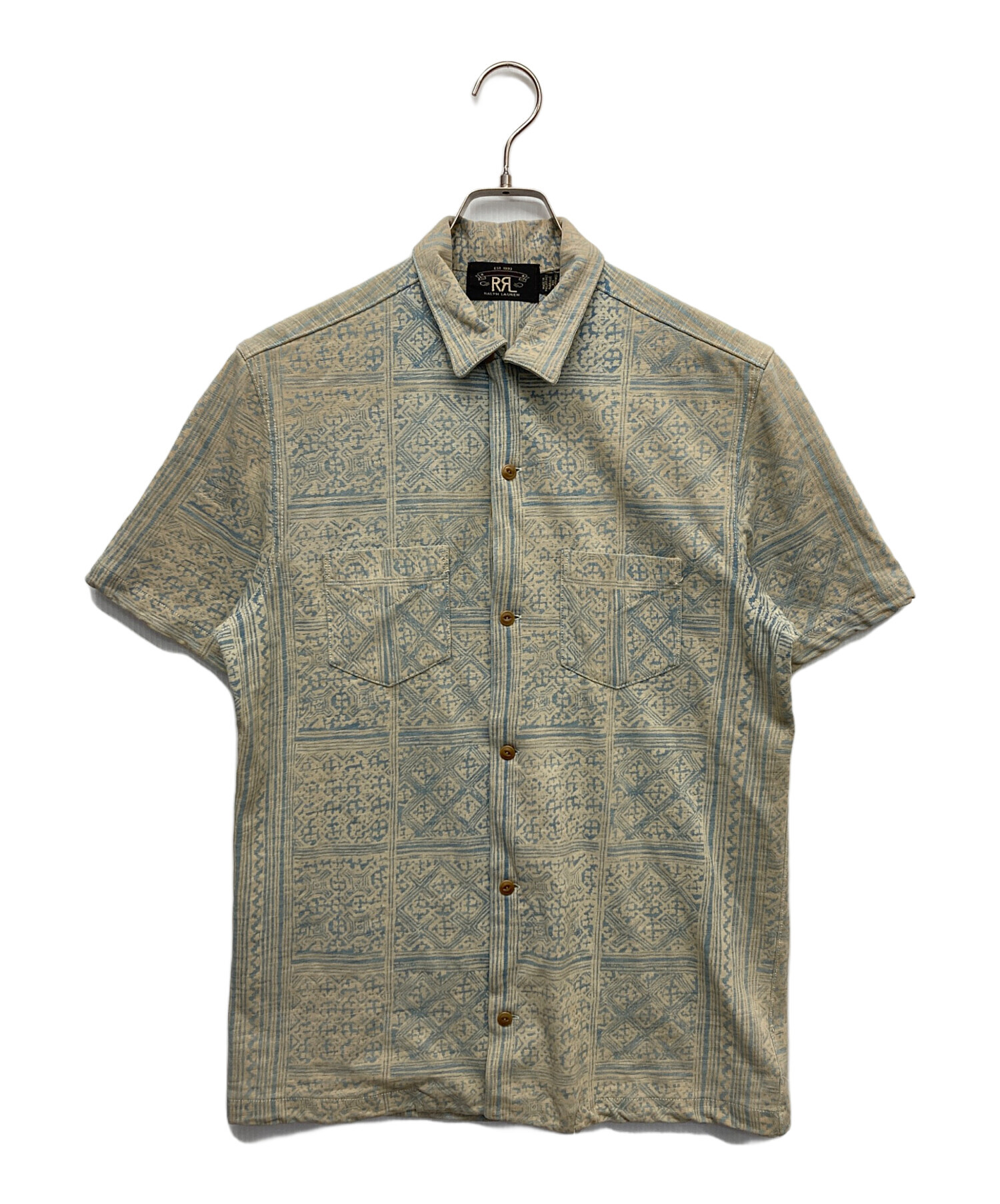 中古・古着通販】RRL (ダブルアールエル) 半袖総柄オープンカラー