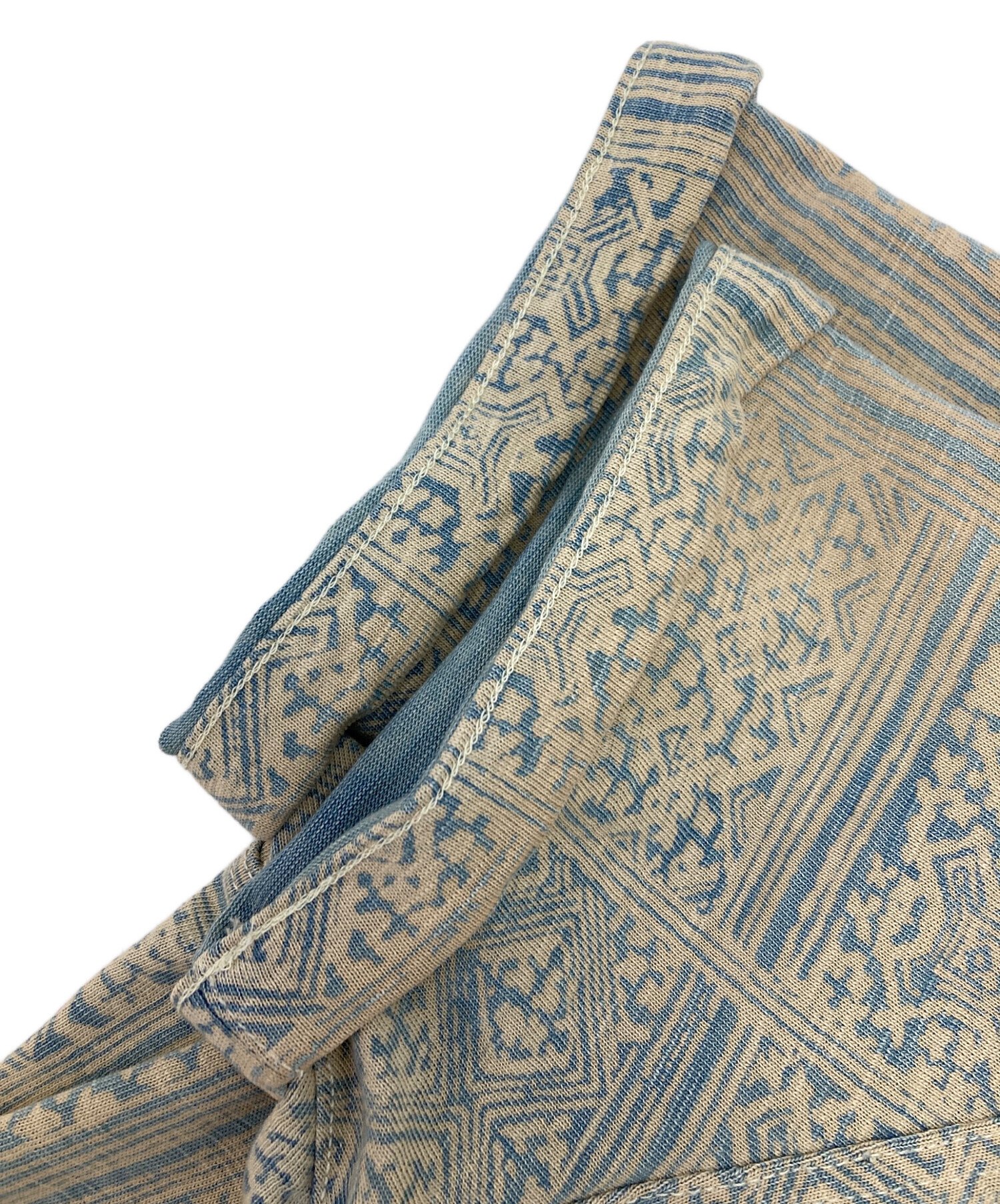 RRL 半袖シャツ M ベージュ 中古・古着通販】RRL (ダブルアールエル) 半袖総柄オープンカラー