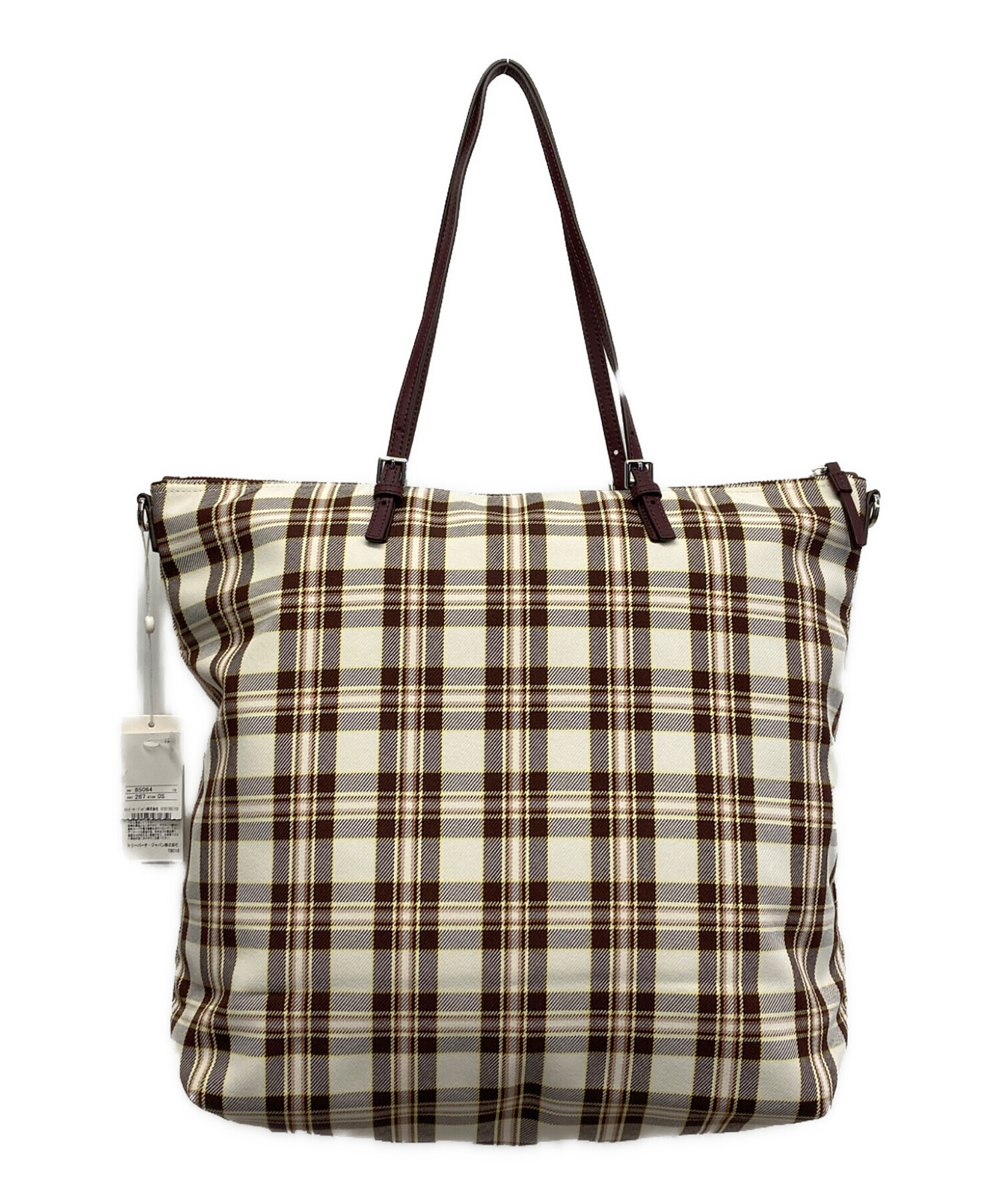 中古・古着通販】TORY BURCH (トリーバーチ) チェックトートバッグ 未 