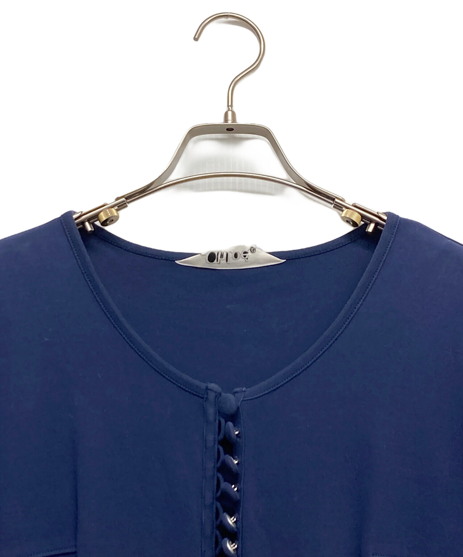 186000 現状品 Chloe クロエ 半袖サイドジップワンピーズ Sサイズ ブラック [0000000000303] 中古・古着通販】Chloe (クロエ) 半袖ワンピース ネイビー サイズ:F
