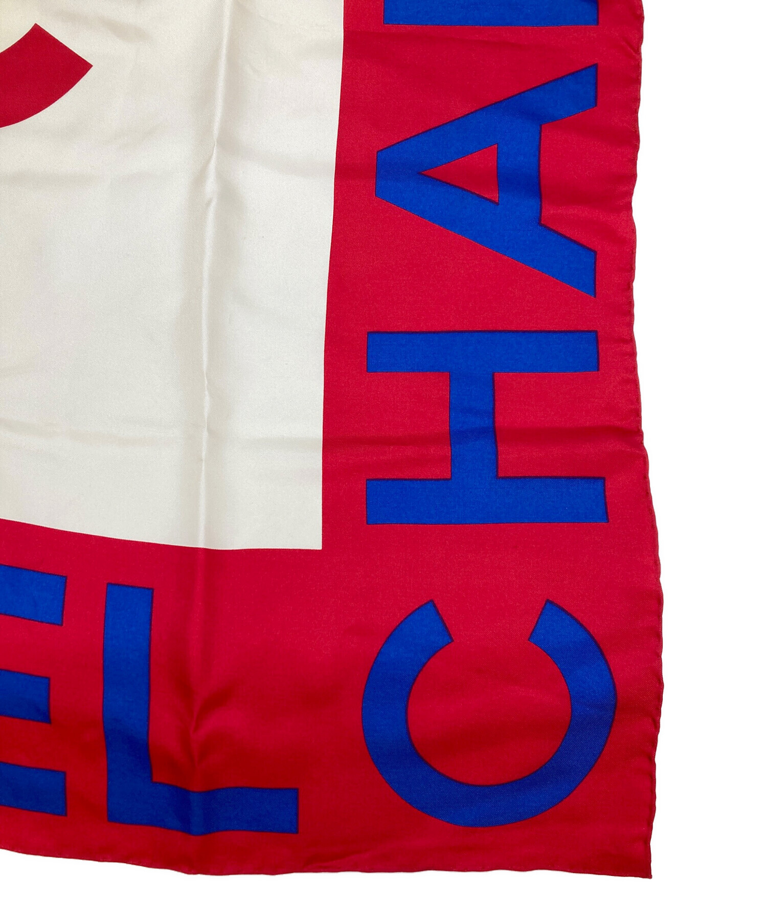 CHANEL/シャネル トリコロール シルク スカーフ h_056 中古・古着通販】CHANEL (シャネル) ココマークシルクスカーフ