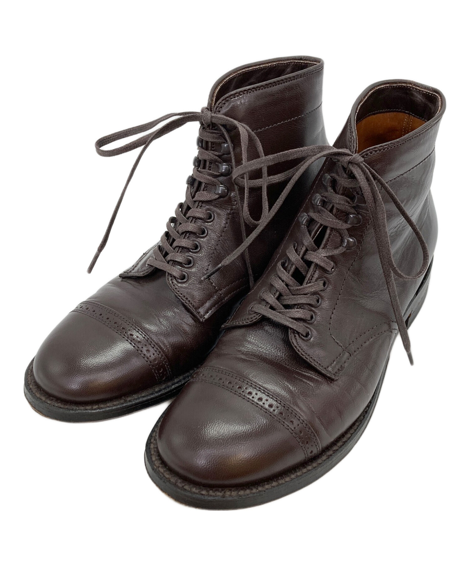 中古・古着通販】ALDEN (オールデン) キャップトゥブーツ ブラウン 