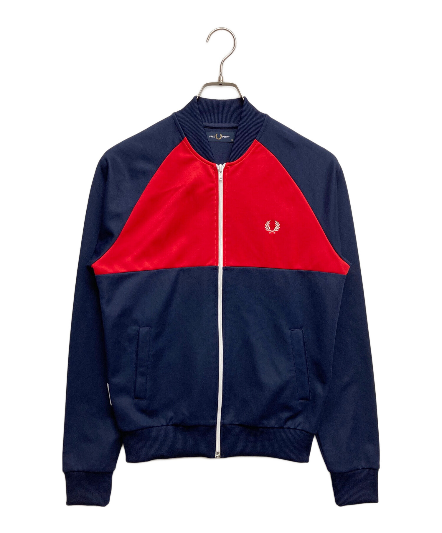 FRED PERRY ネイビー/レッド トラックジャケット Lサイズ 中古・古着通販】FRED PERRY (フレッドペリー) トラックジャケット