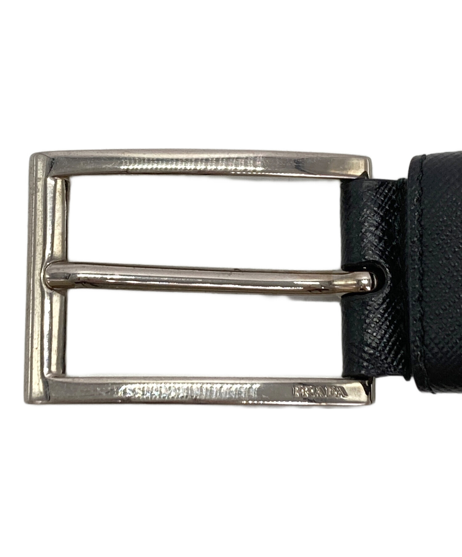 プラダ未使用ベルト 中古・古着通販】PRADA (プラダ) スタッズレザーベルト ブラック