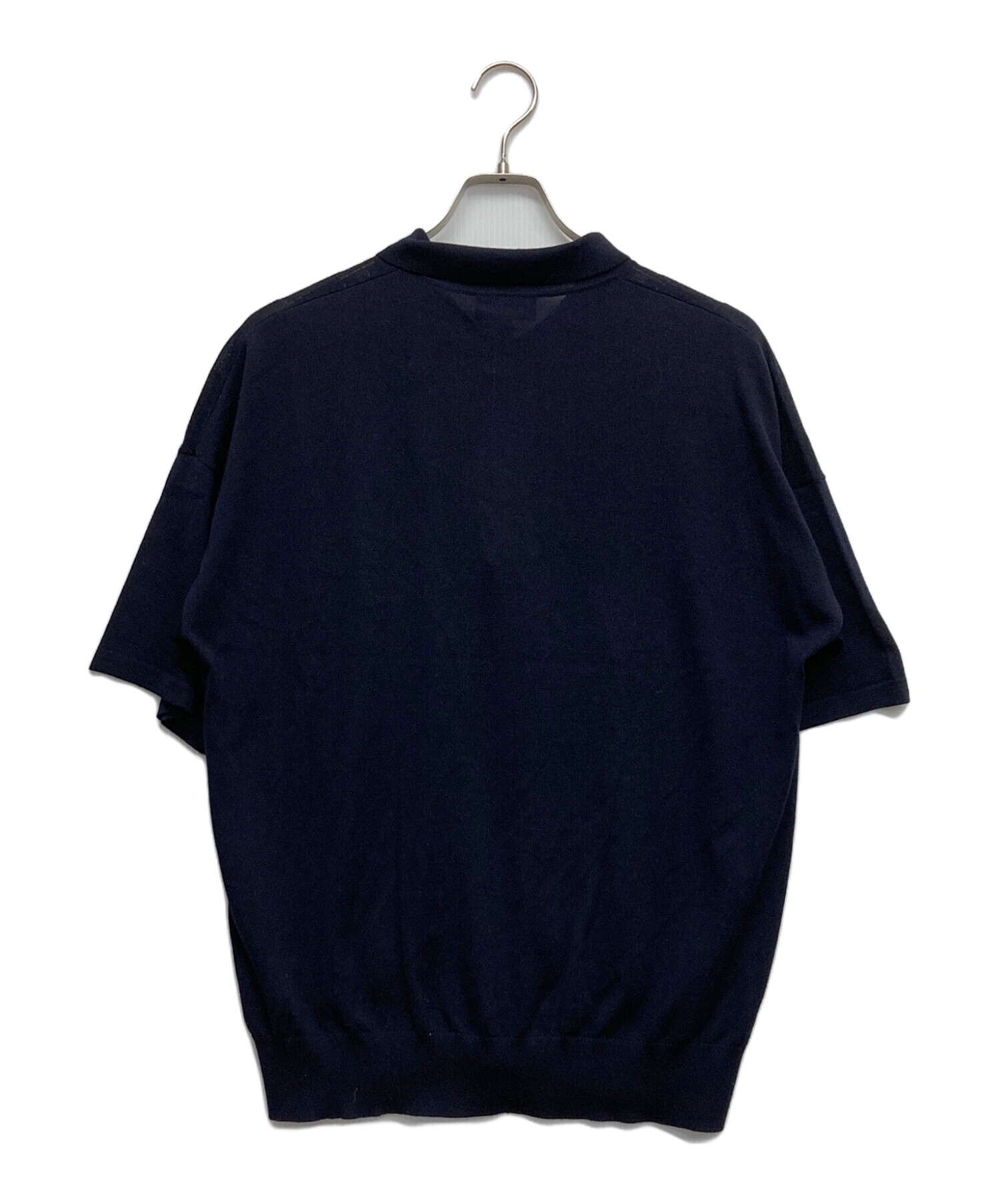 美品アーペーセーA.P.C. ネイビー 開襟パイルポロシャツ　 Mサイズ A.P.C.（アーペーセー） APC A.P.C. ポロシャツ polo carter COGWZ
