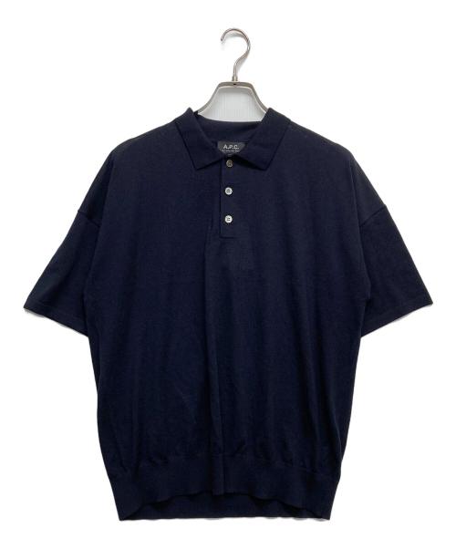 中古・古着通販】A.P.C. (アーペーセー) ニットポロシャツ ネイビー