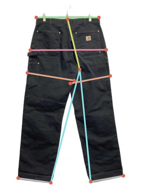 超スペシャル 36X34 W36 カーハート ダブルニー パンツ ブラック 黒 中古・古着通販】CarHartt (カーハート) ペインターダブルニーパンツ
