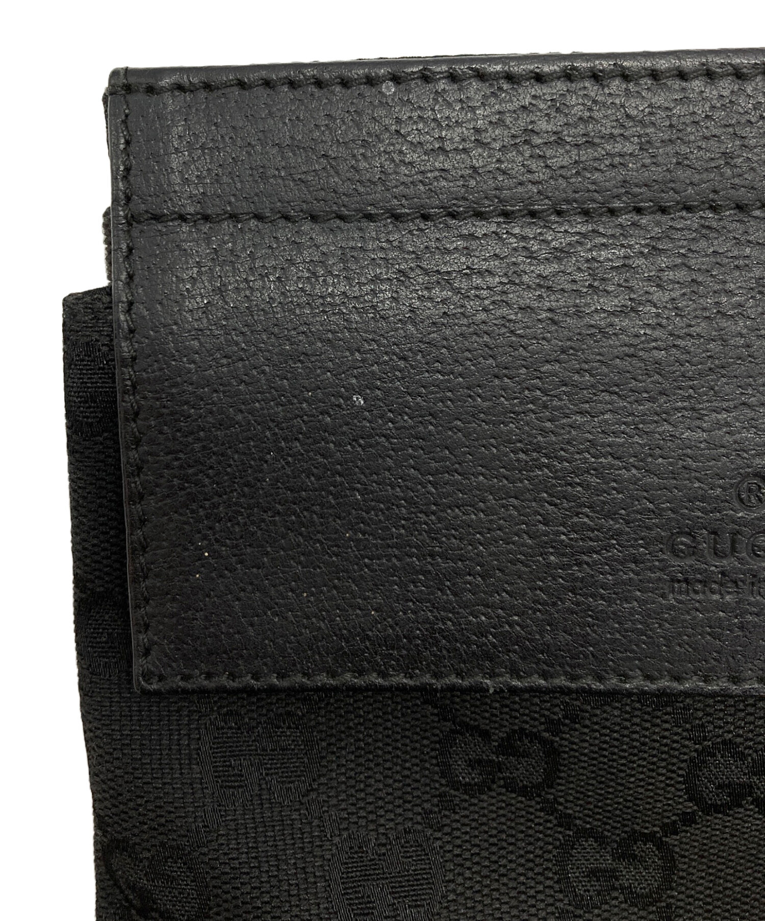 中古・古着通販】GUCCI (グッチ) GGキャンバスウエストポーチ ブラック