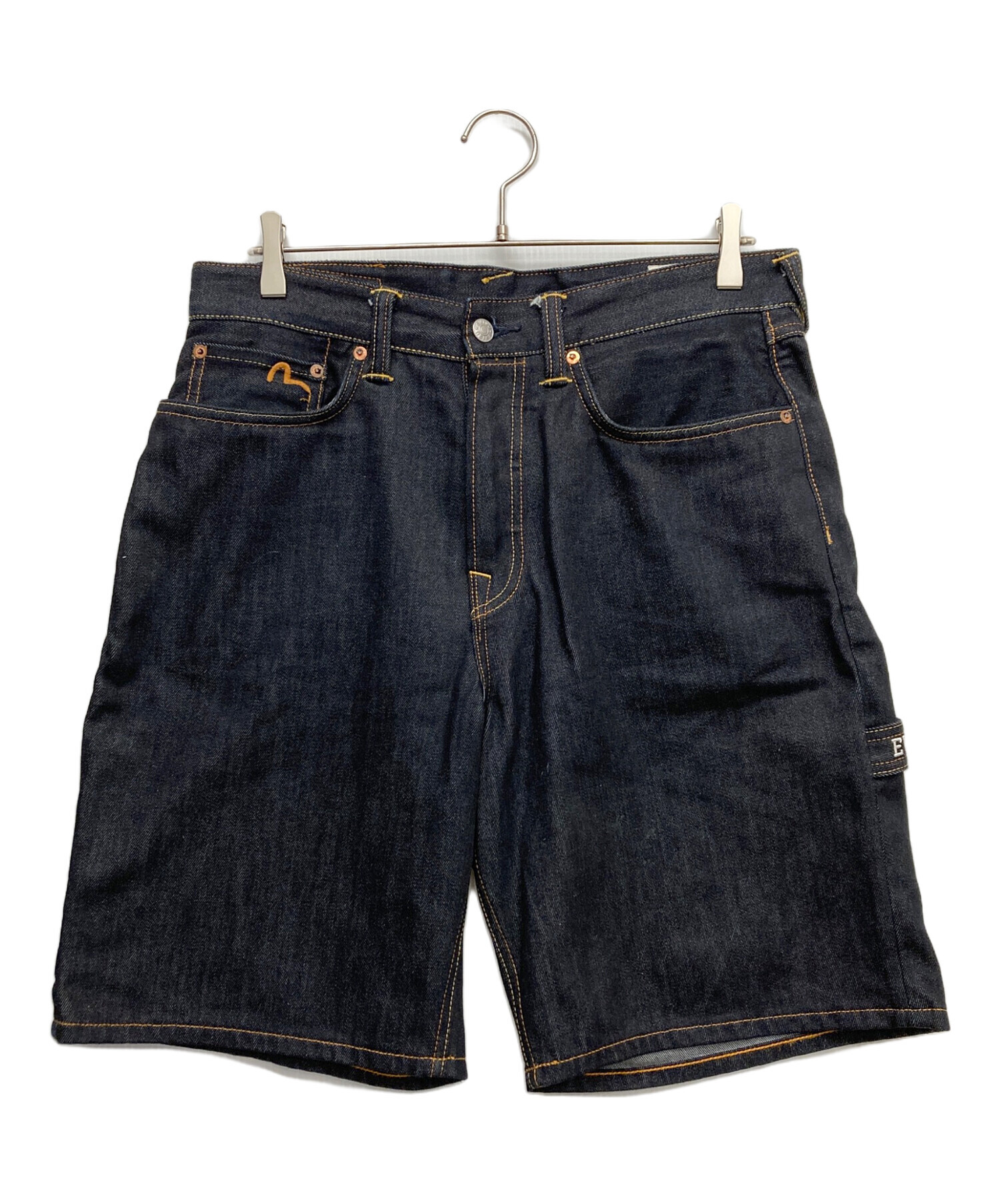 ぱ*い様 EVISU デニム ショーツ カモメペイント y2k 古着 バギーデニ 中古・古着通販】EVISU (エヴィス) カモメ刺繍とスローガンプリント