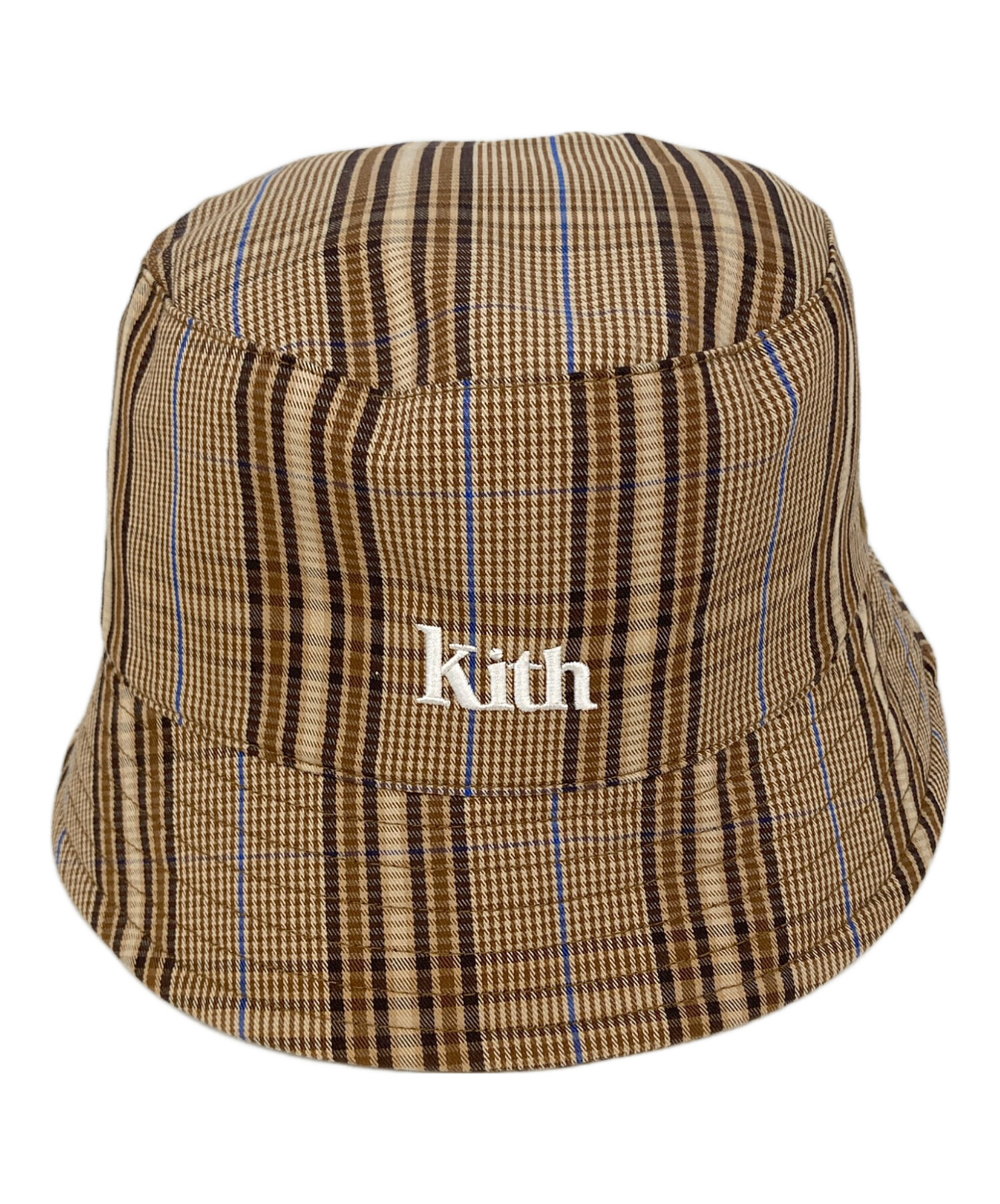 中古・古着通販】KITH (キス) PLUID BUCKET HAT ブルー×ベージュ