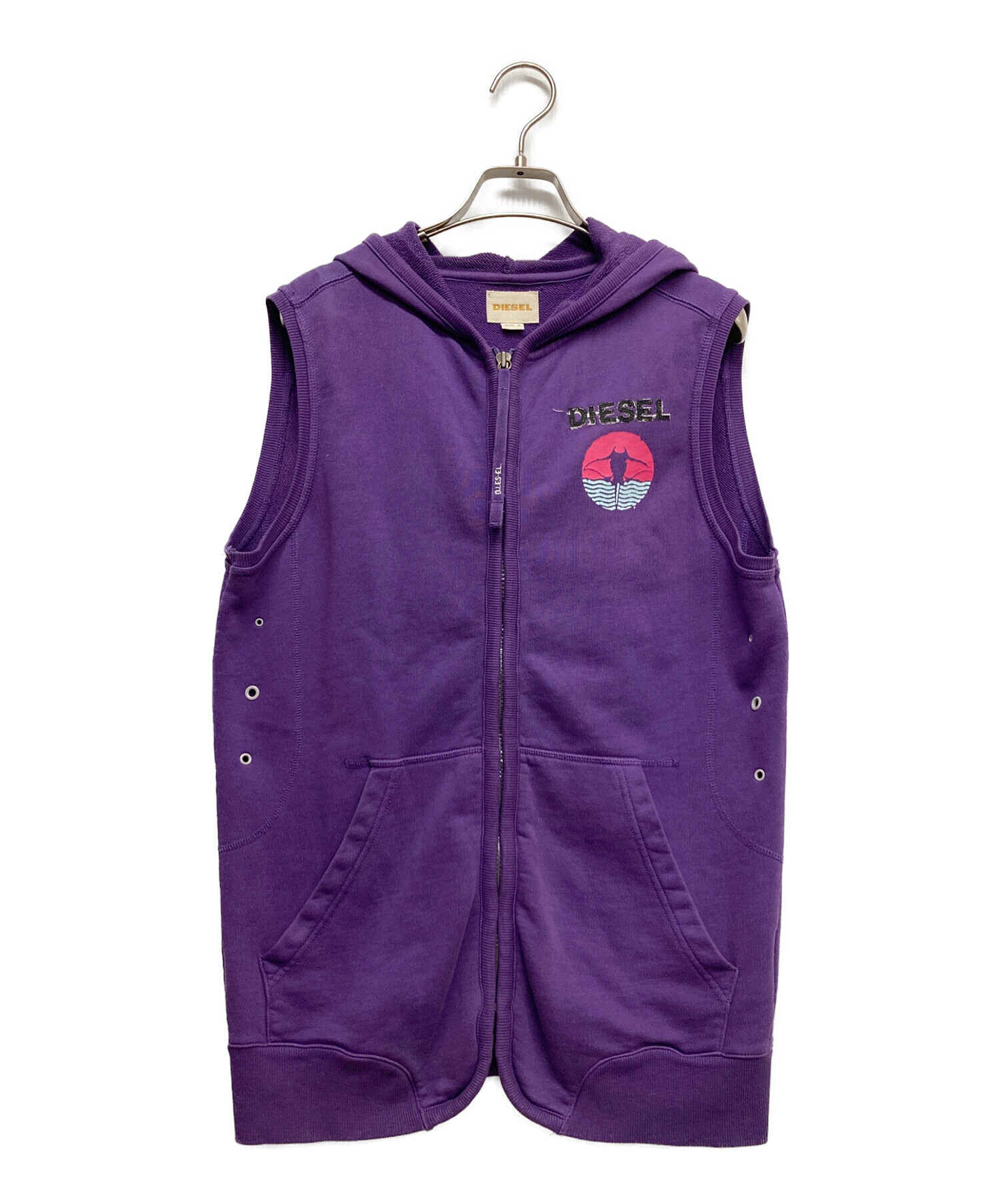 中古・古着通販】DIESEL (ディーゼル) ノースリーブジップパーカー
