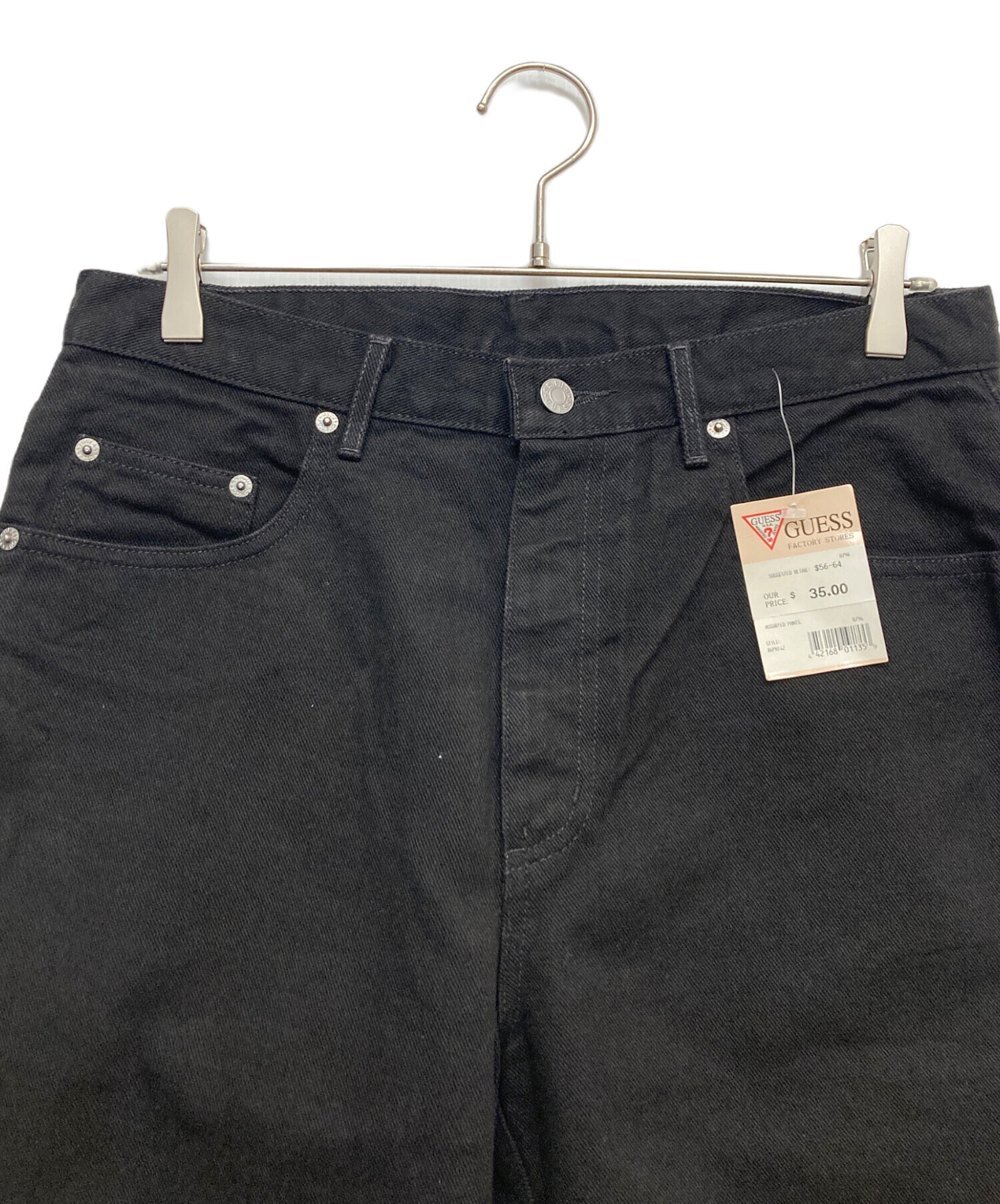 中古・古着通販】GUESS (ゲス) ブラックデニムパンツ ブラック サイズ