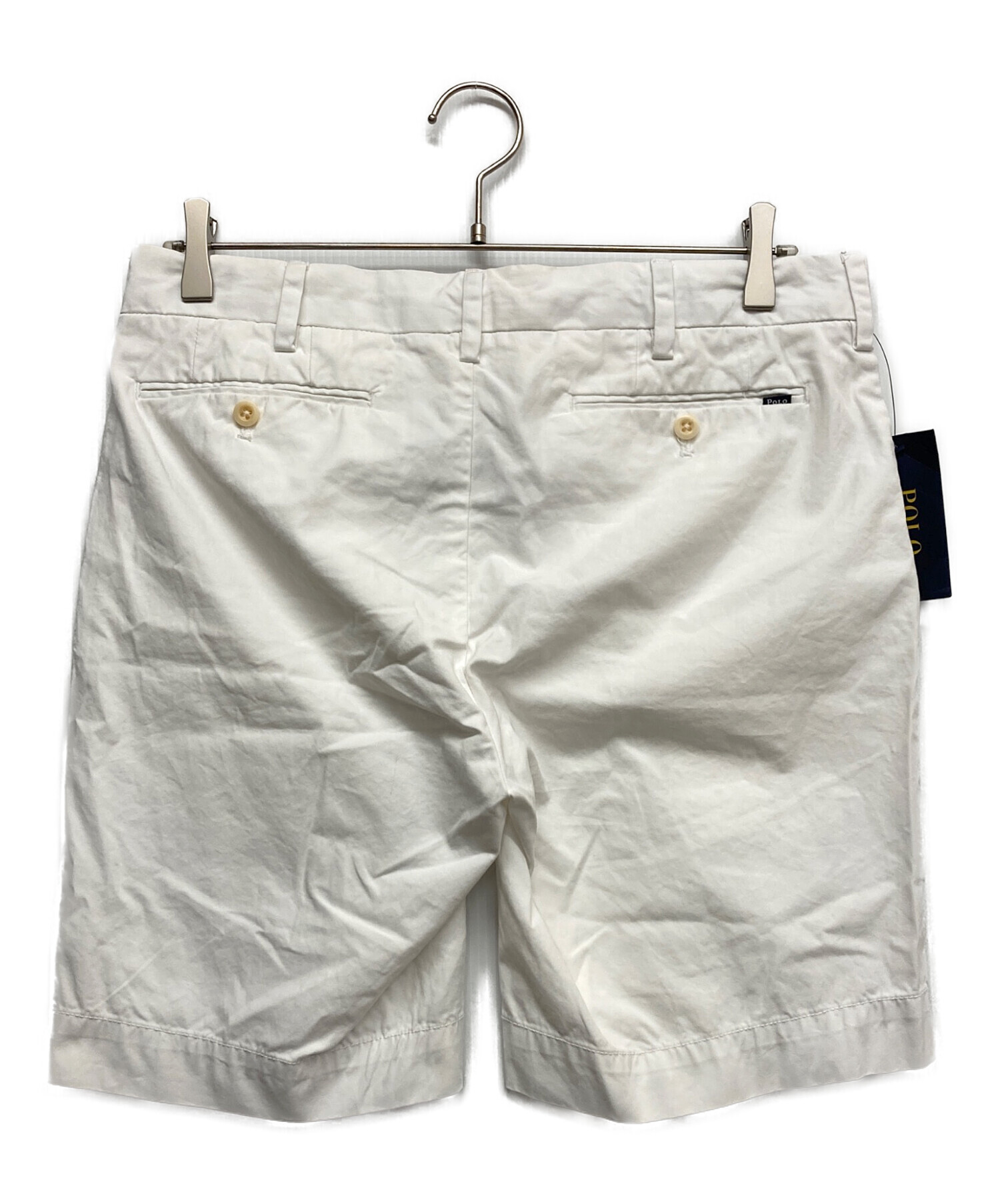 新品タグ付　23SS ポロラルフローレン　リネン　ハーフパンツ　白　ホワイト 中古・古着通販】POLO RALPH LAUREN (ポロ・ラルフローレン) ハーフ