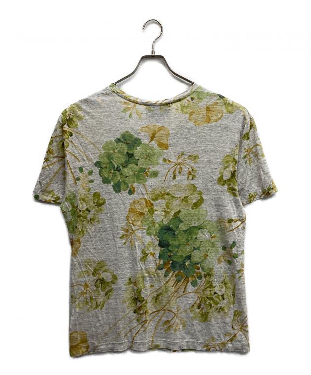 GUCCI カットソー　シャツ　美品　フローラル　ジャケット 中古・古着通販】GUCCI (グッチ) フローラルリネンS/STシャツ グレー
