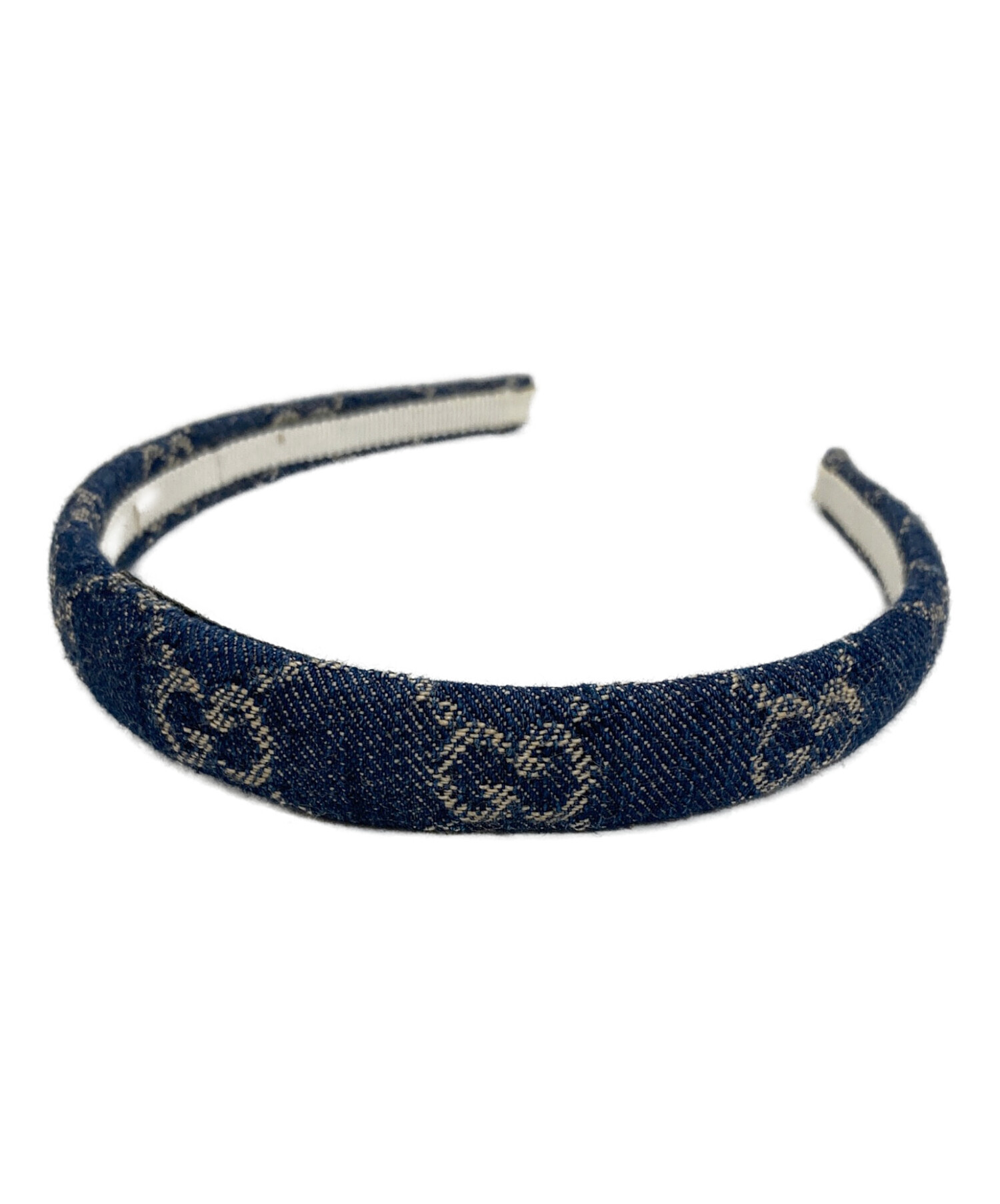 〇良品〇 GUCCI デニム ヘアバンド ネイビー 中古・古着通販】GUCCI (グッチ) エコ ウォッシュドデニム ヘアバンド