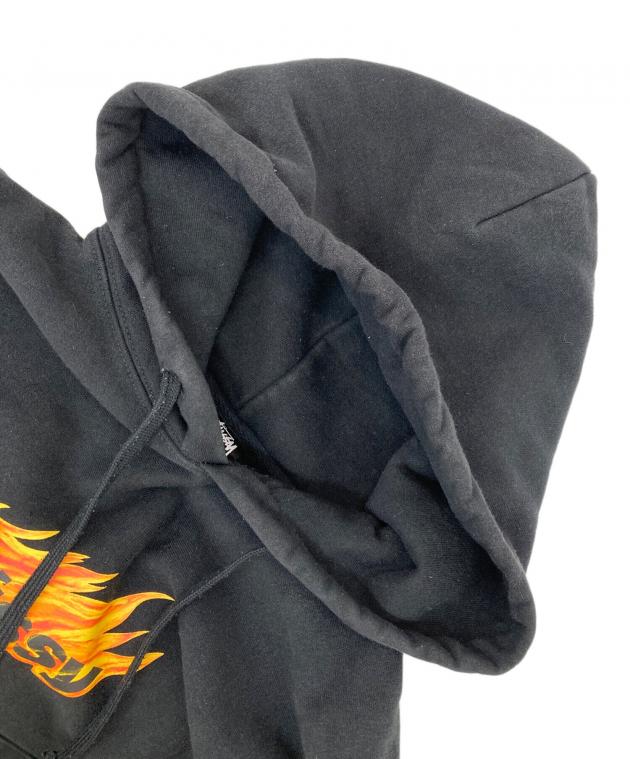 中古・古着通販】stussy (ステューシー) Flames Hoodie ブラック