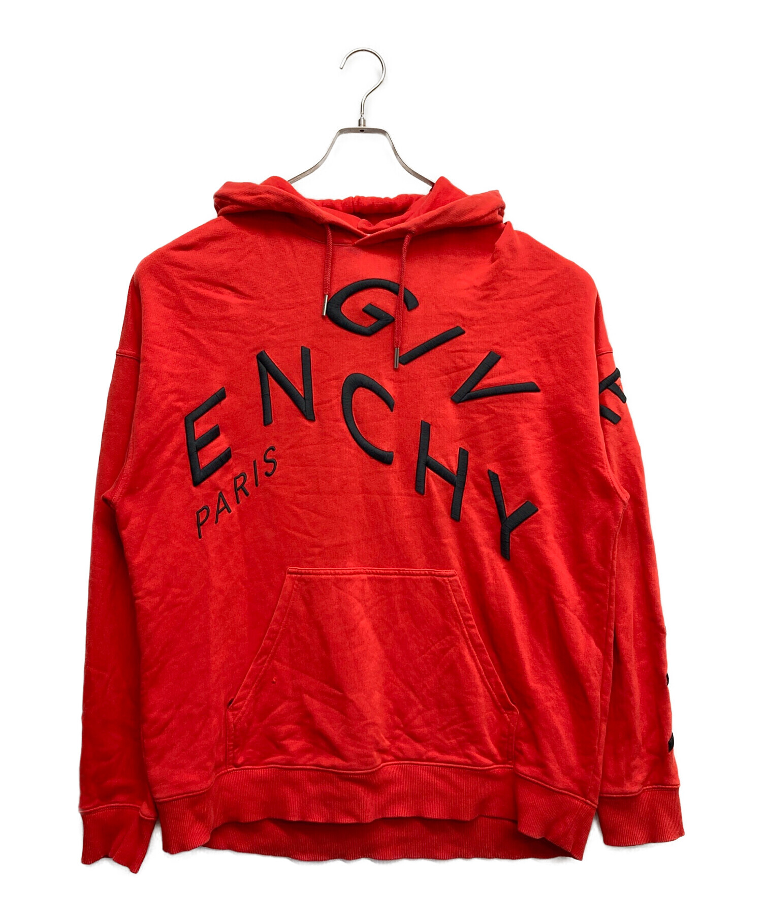 GIVENCHY 人気 ロゴ入りレットパーカーMサイズ 中古・古着通販】GIVENCHY (ジバンシィ) プルオーバーパーカー レッド