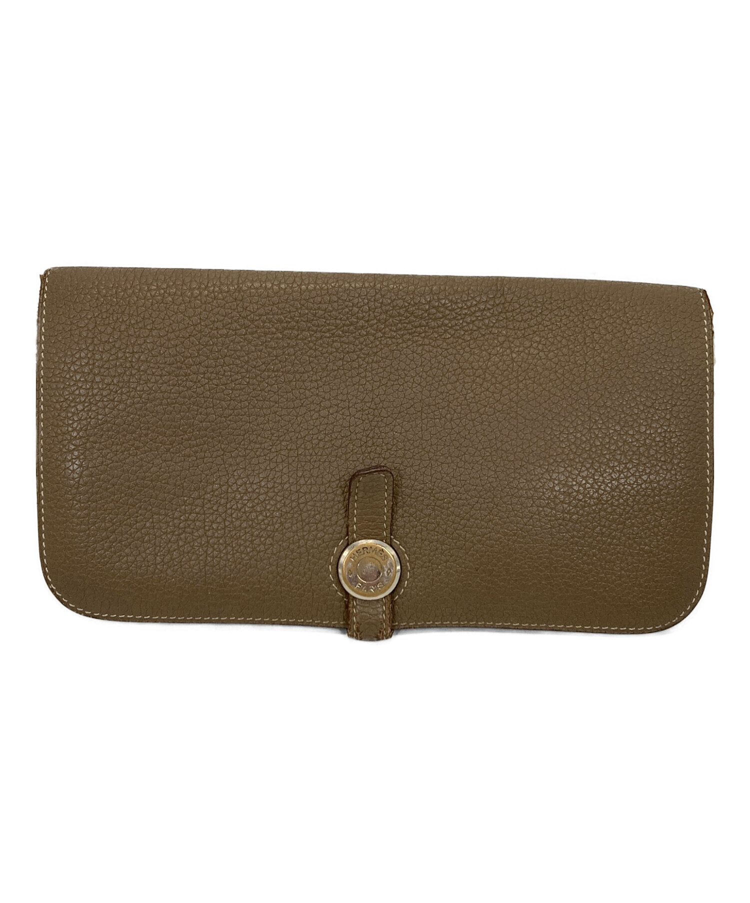 HERMES ドゴン 長財布 ブラウン 中古・古着通販】HERMES (エルメス) ドゴンロング ブラウン｜ブランド