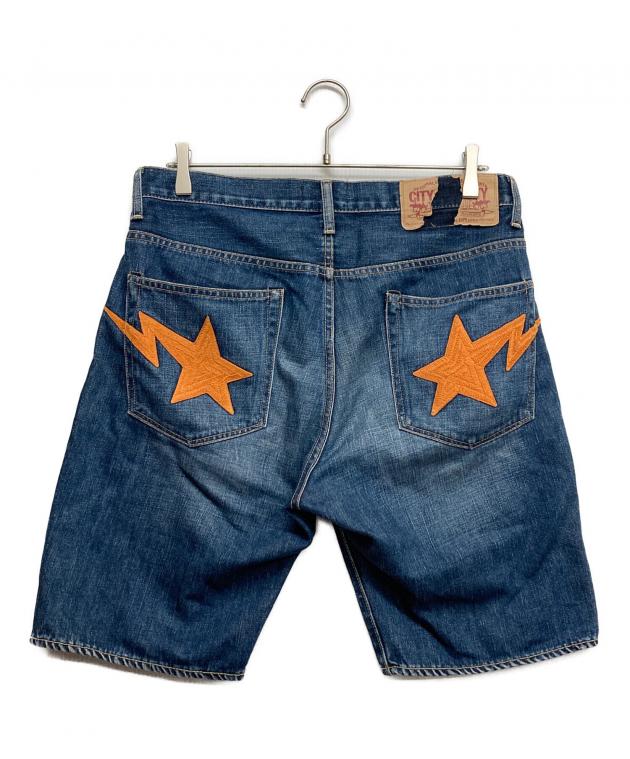 A BATHING APE デニムショートパンツ タグ付き新品　定価37400円 中古・古着通販】A BATHING APE (アベイシングエイプ) スターデニム