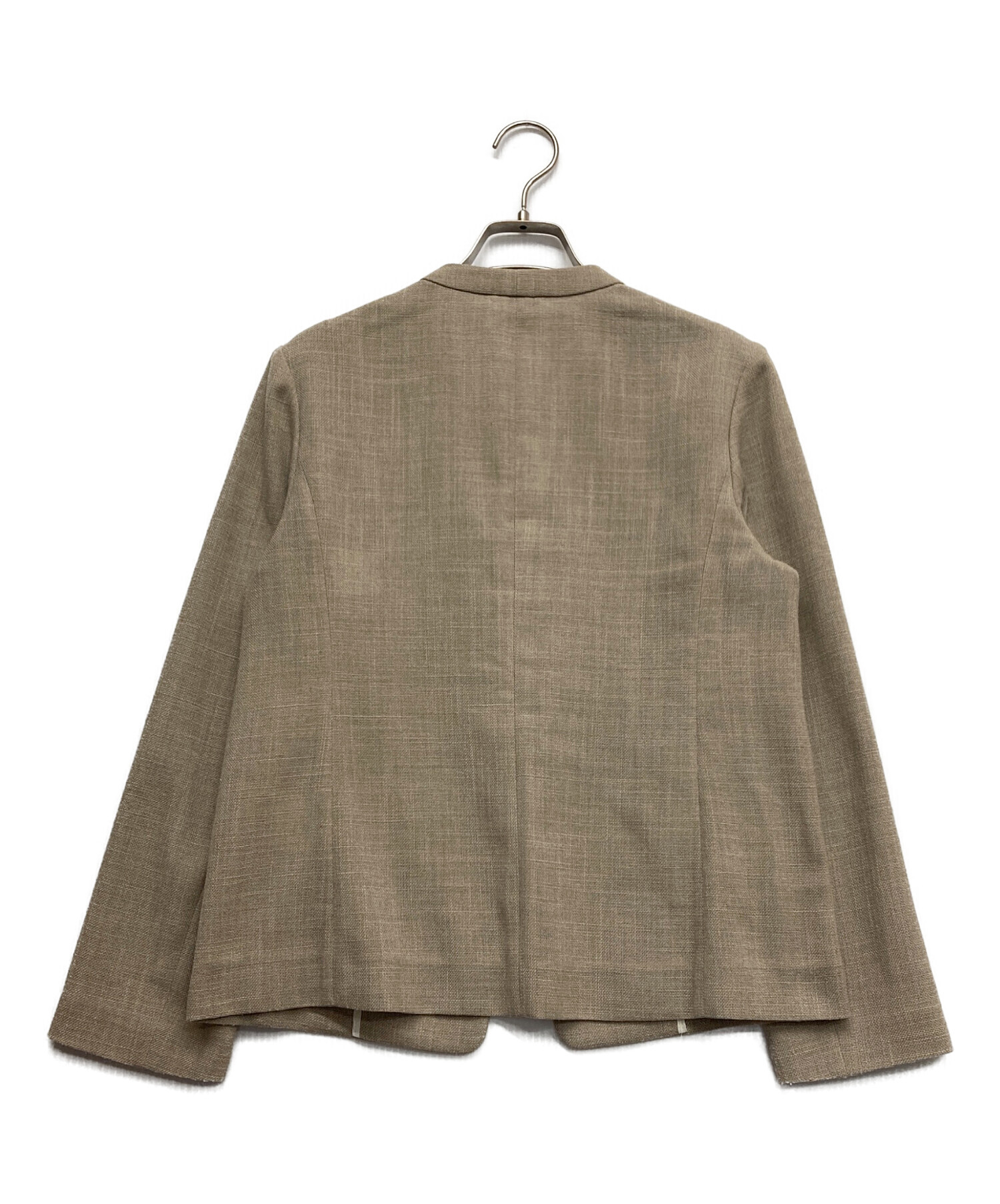 中古・古着通販】ANAYI (アナイ) ノーカラージャケット ブラウン