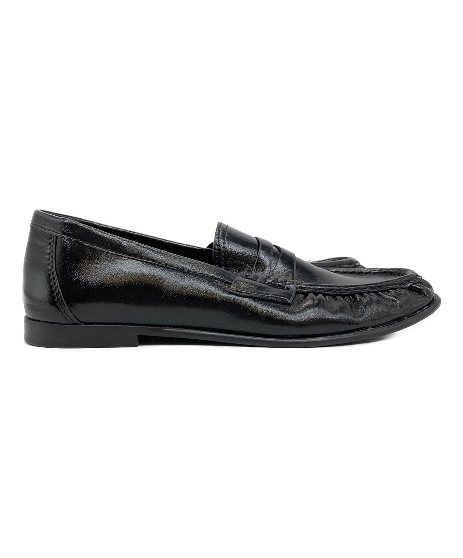 ZARA ギャザーローファー ブラック todayful 中古・古着通販】ZARA (ザラ) ソフトギャザーローファー ブラック