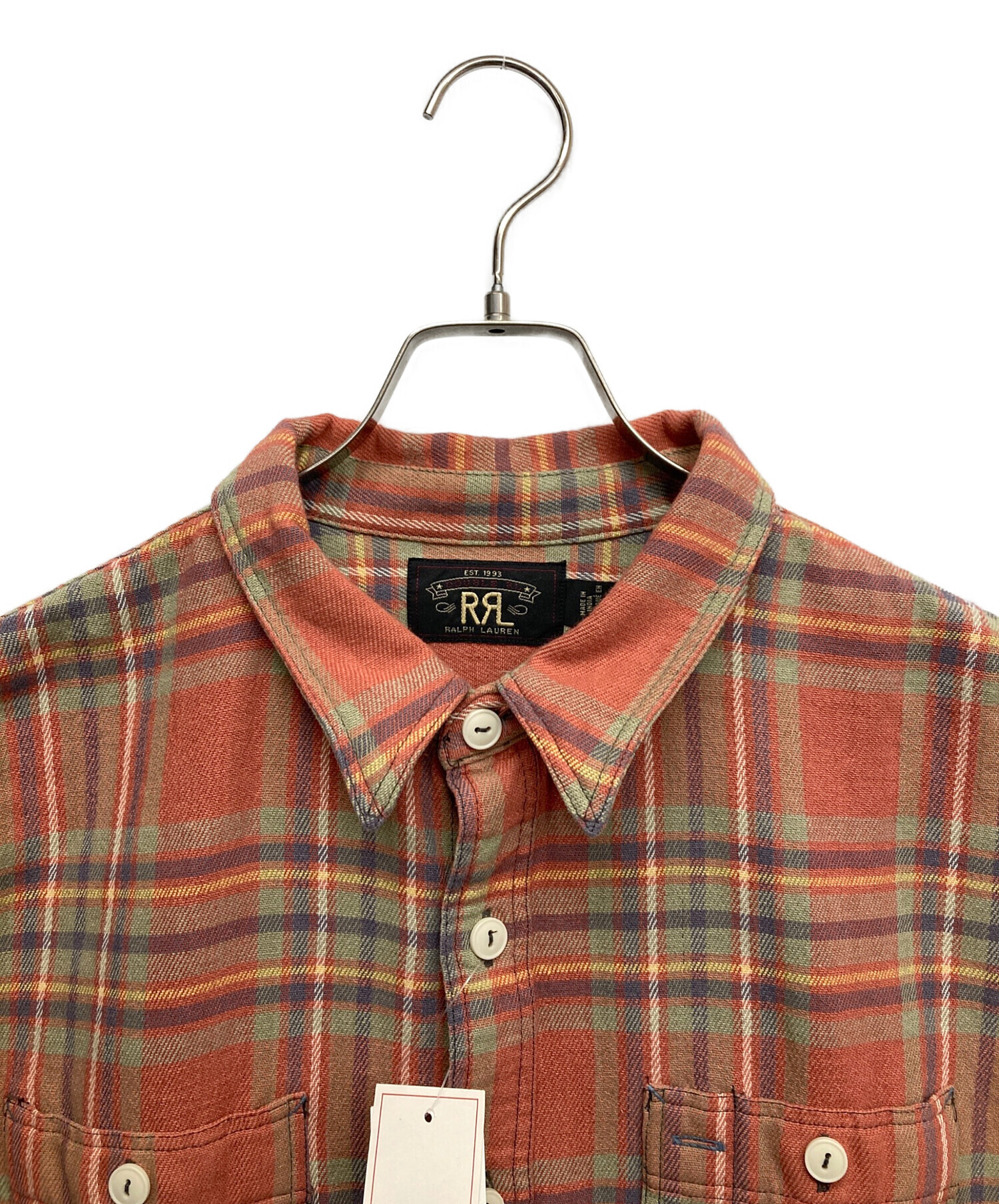 中古・古着通販】RRL (ダブルアールエル) チェックツイルワークシャツ 