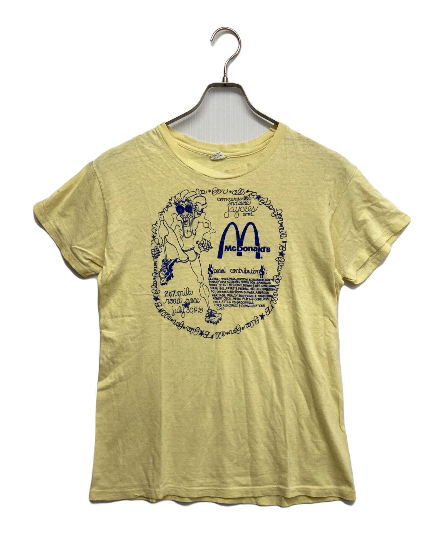 中古・古着通販】Hanes (ヘインズ) プリントTシャツ イエロー サイズ:L 