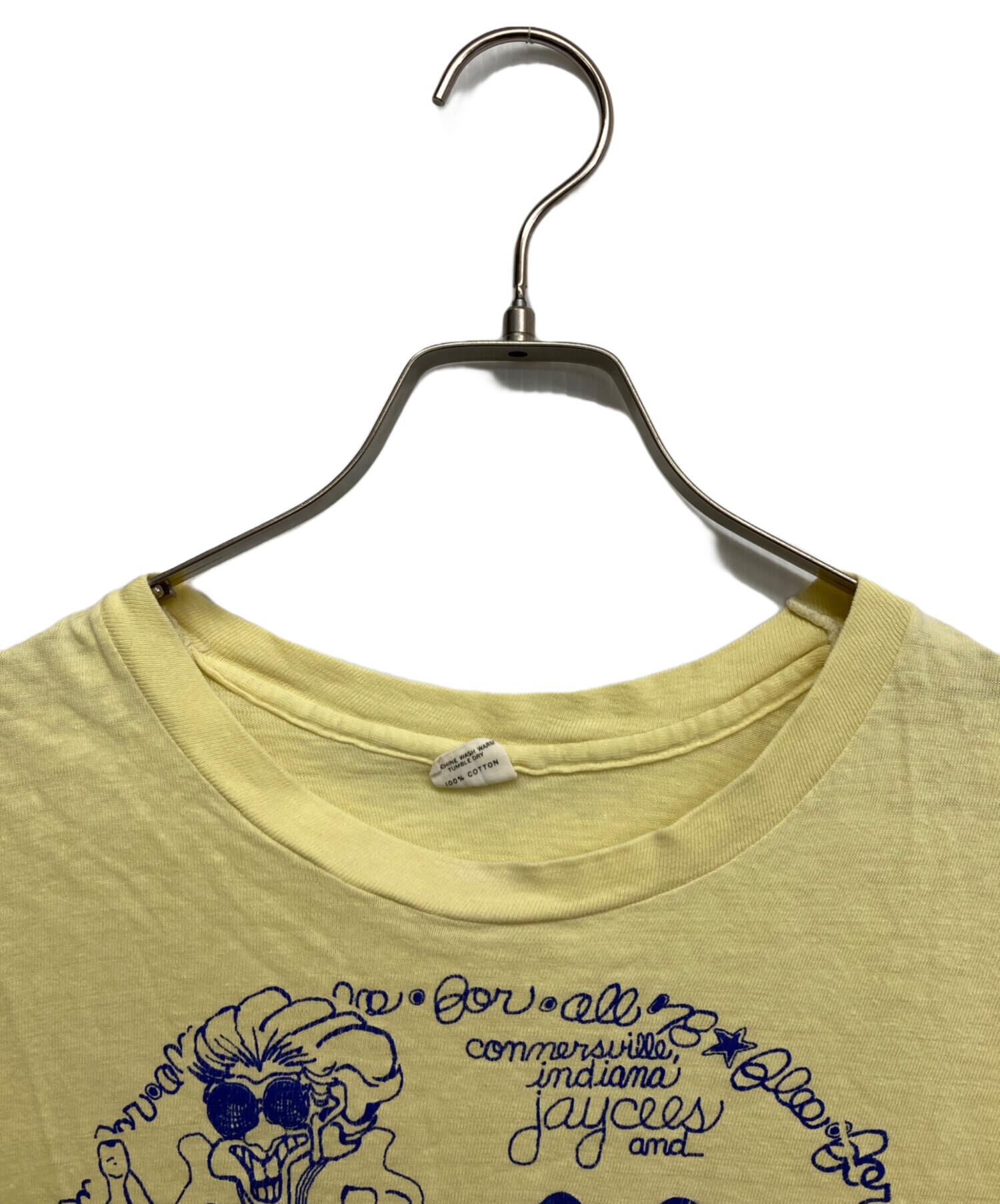 中古・古着通販】Hanes (ヘインズ) プリントTシャツ イエロー サイズ:L 