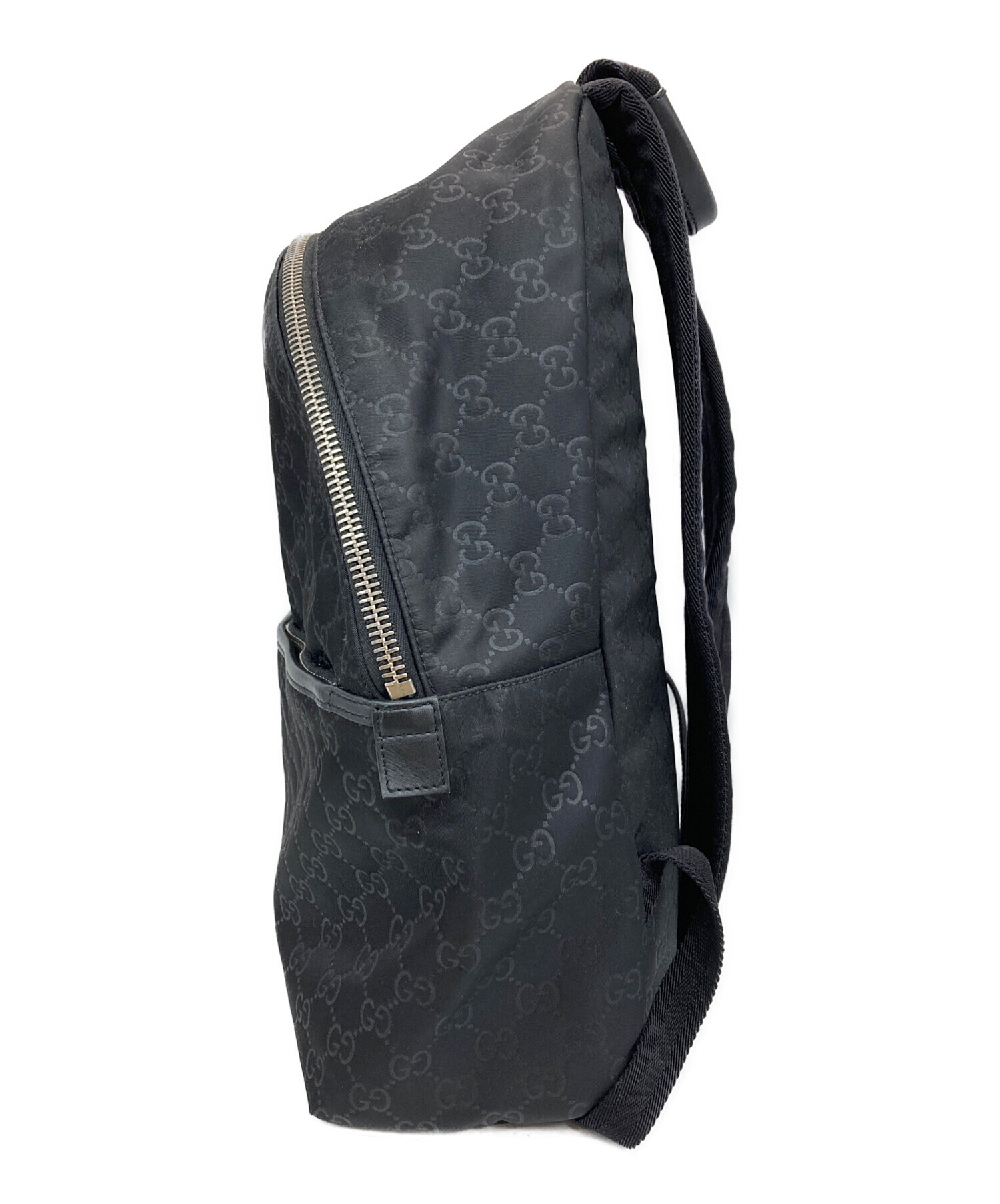 中古・古着通販】GUCCI (グッチ) ナイロンシマリュック ブラック