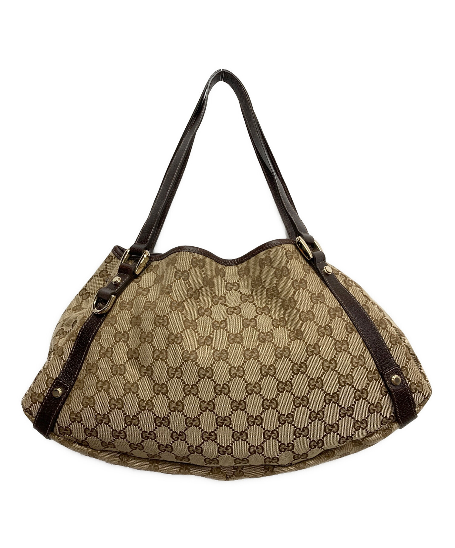 中古・古着通販】GUCCI (グッチ) GGキャンバストートバッグ ブラウン