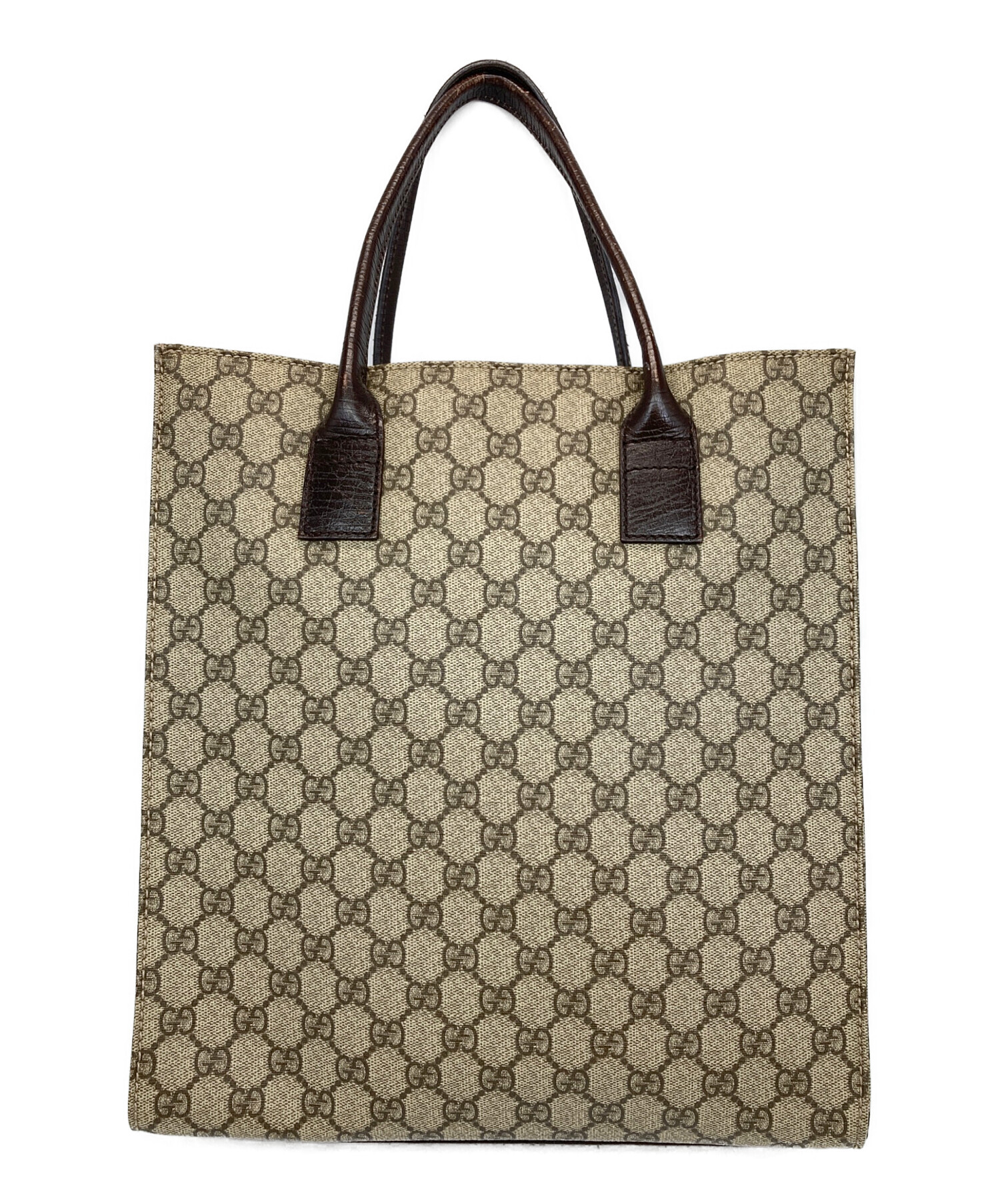 中古・古着通販】GUCCI (グッチ) GGスプリームトートバッグ ブラウン