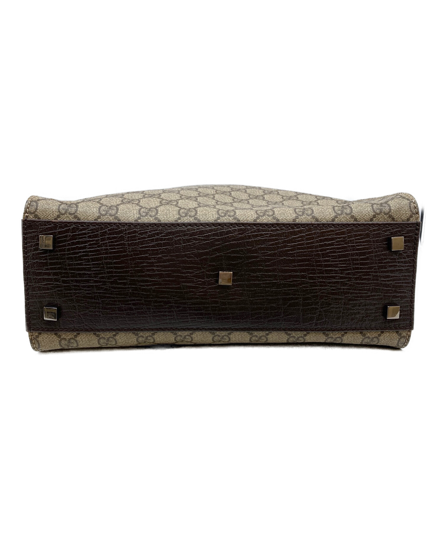 【未使用級】グッチ GGスプリーム 大容量トートバッグ ブラウン 正規品 中古・古着通販】GUCCI (グッチ) GGスプリームトートバッグ ブラウン