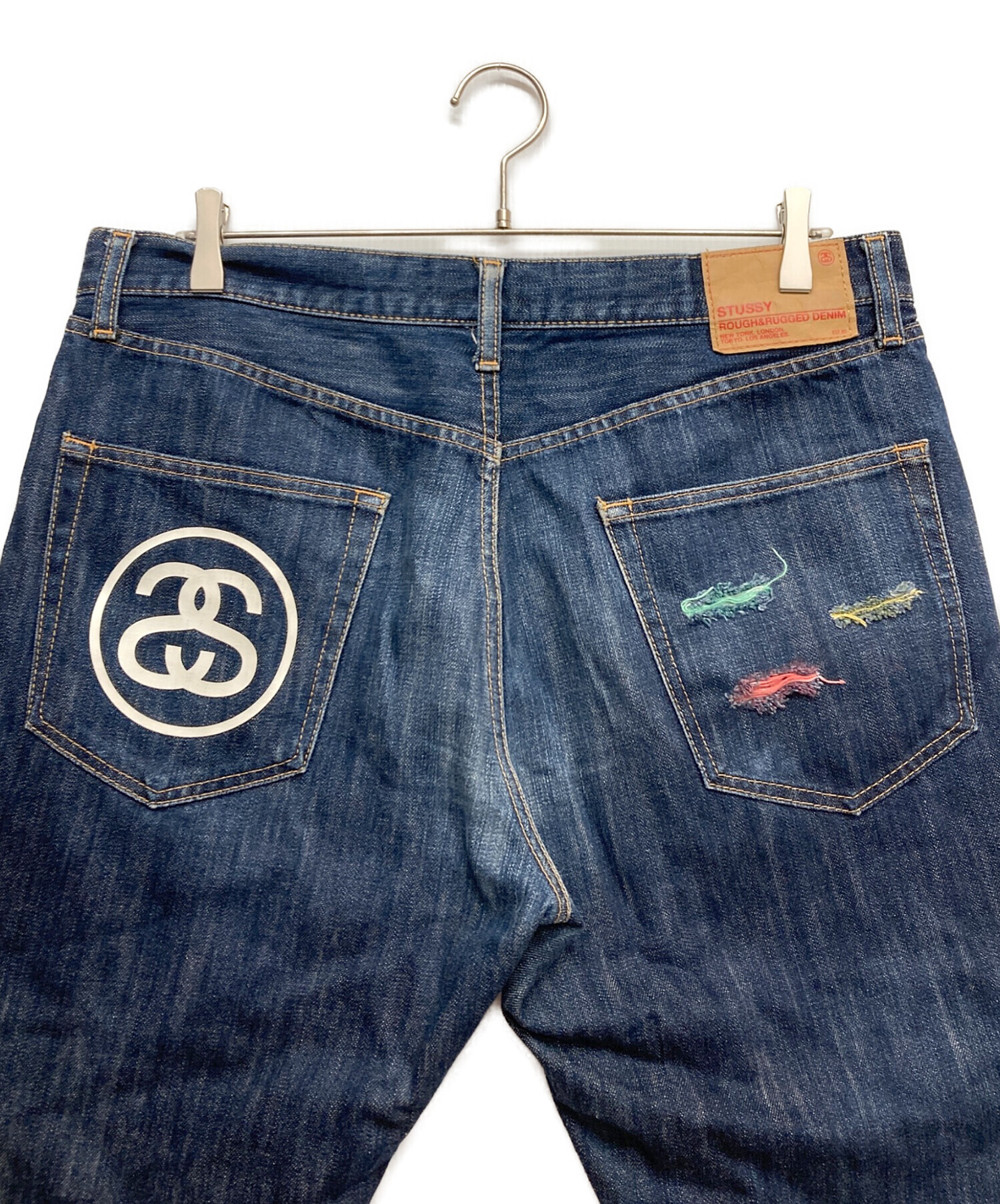 中古・古着通販】stussy (ステューシー) ダメージワイドデニムパンツ 