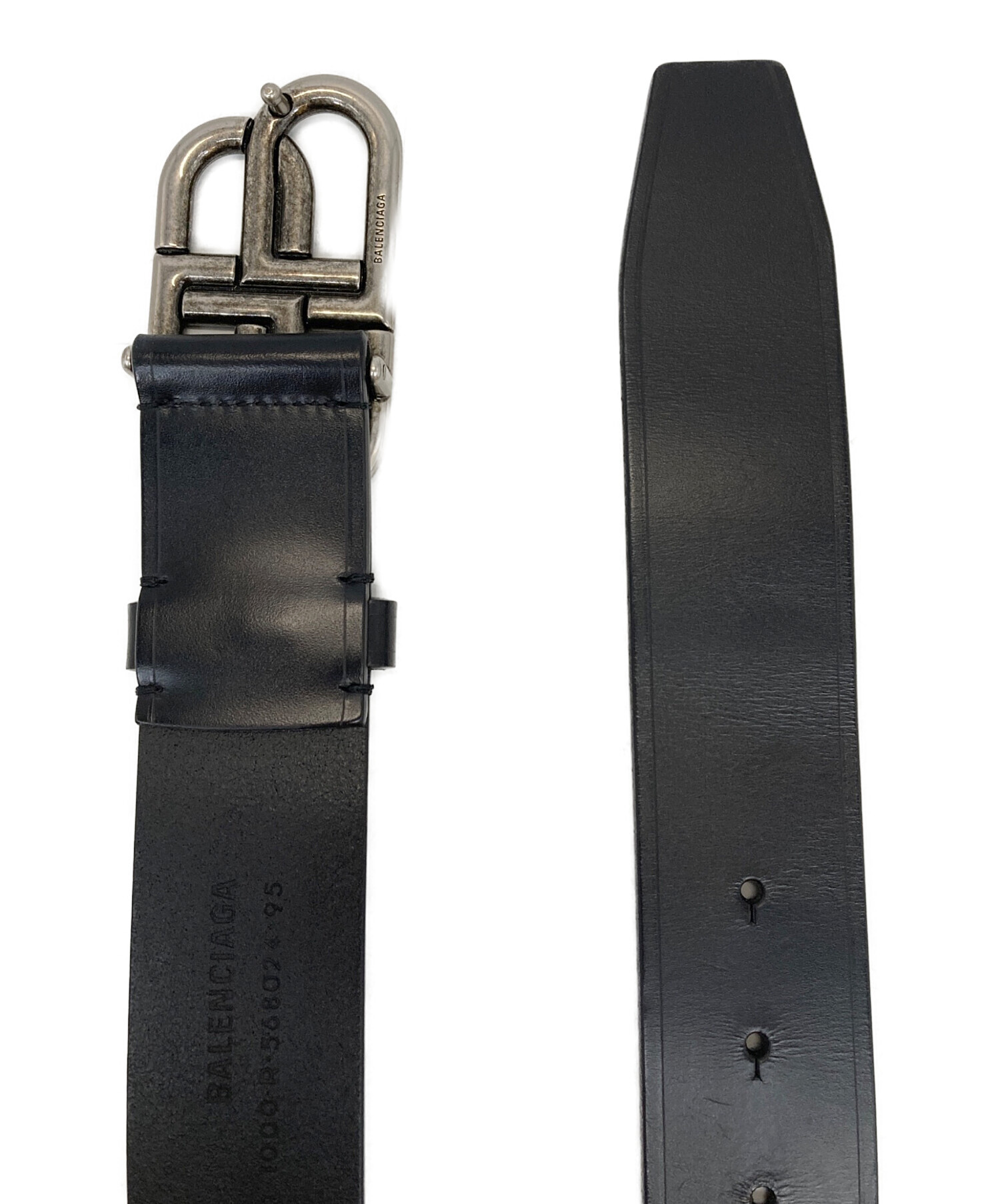 BALENCIAGA バレンシアガ レザー ベルト 674181 1CH0B 中古・古着通販】BALENCIAGA (バレンシアガ) BB LARGE BELT ブラック
